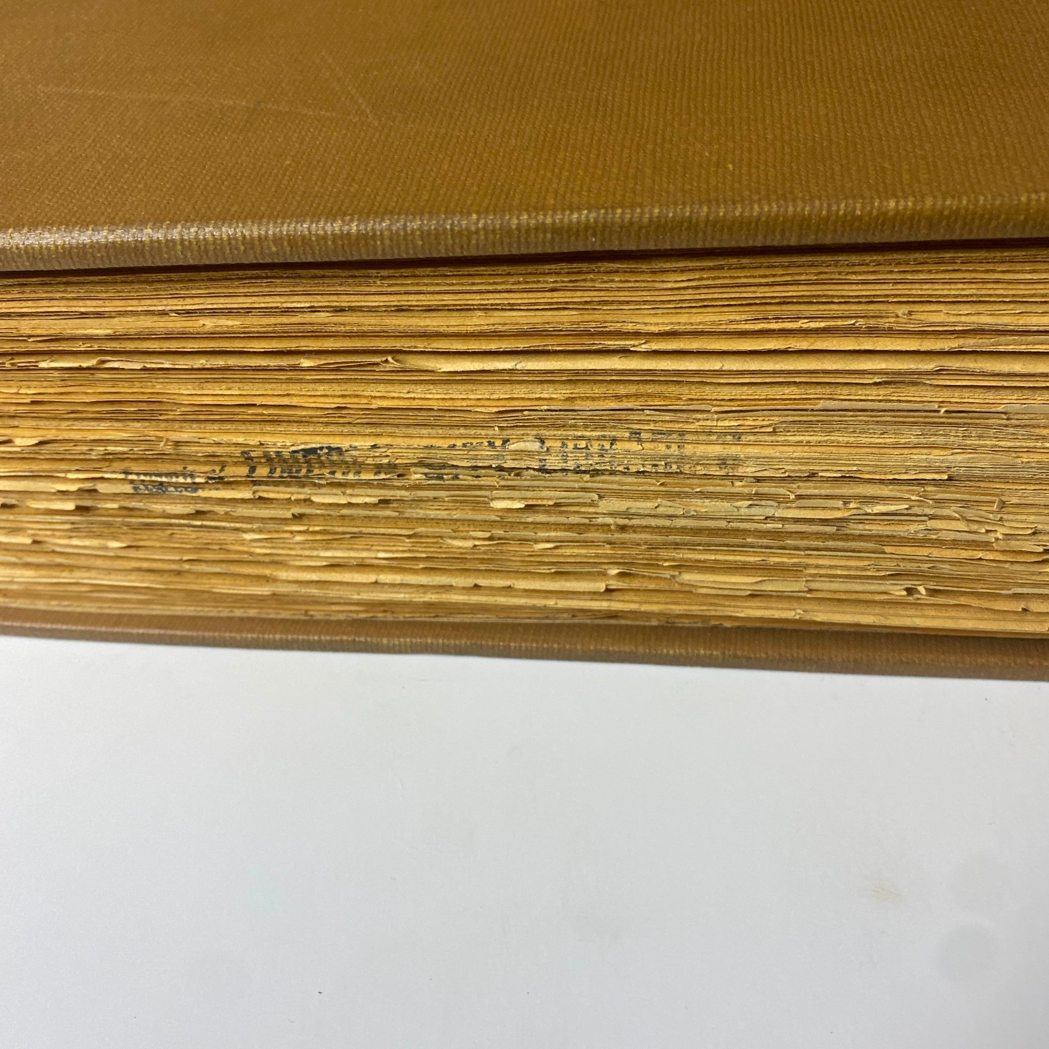 Top view of The New York Times Library Edition Bound Magazine March - April 1968, emphasizing the worn yellowed pages and binding of vintage periodicals.