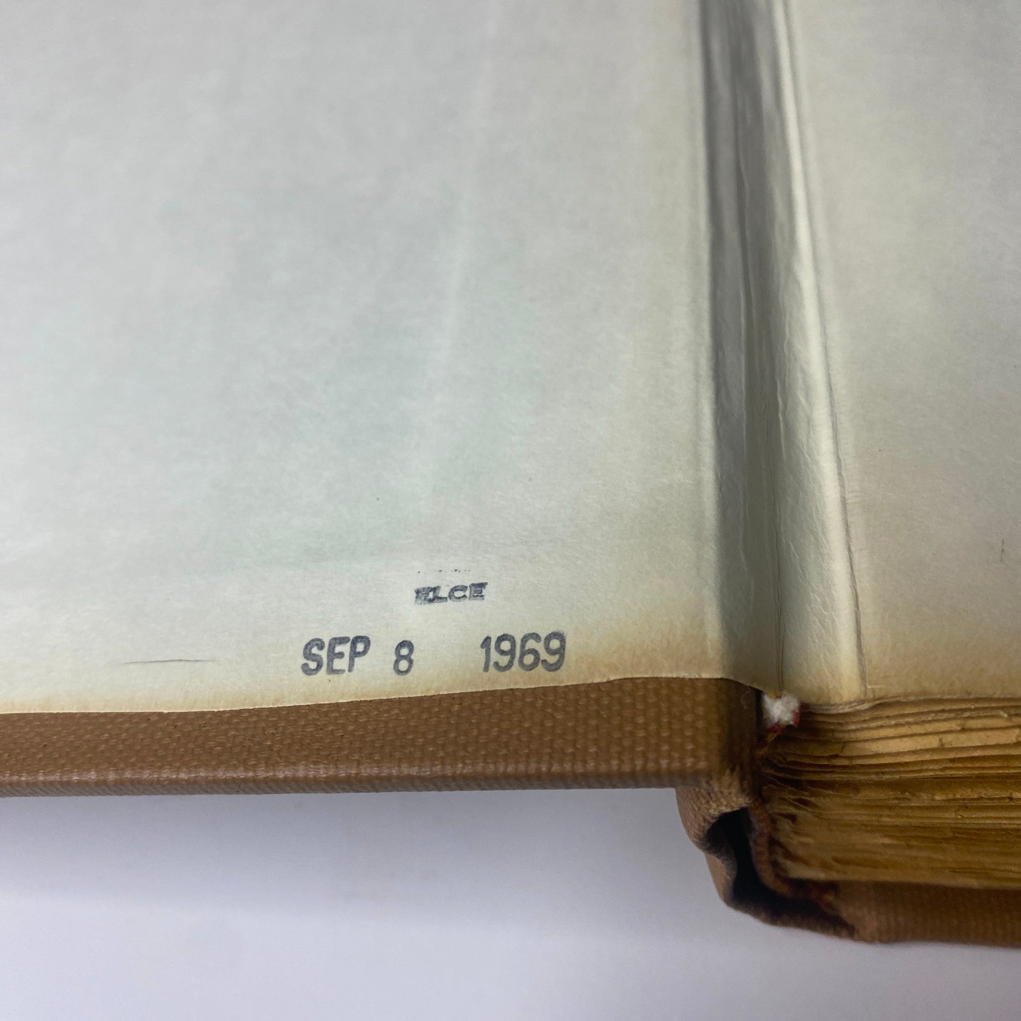 The New York Times Library Edition Bound Magazine 1968 July - August, showing the inside cover with a stamped date of September 8, 1969.