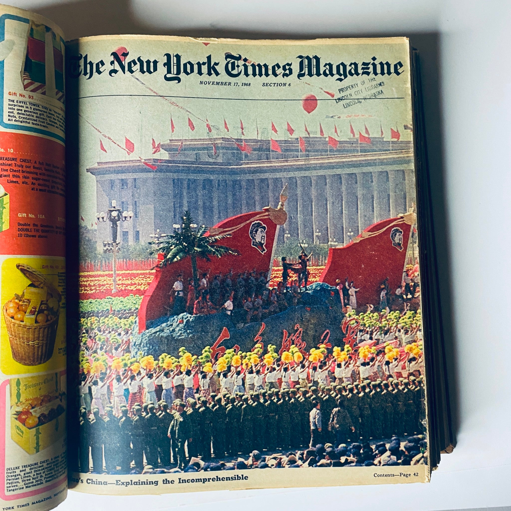 Cover of The New York Times Magazine from November 17, 1968, showcasing a significant political parade scene, representing historical events of that year.
