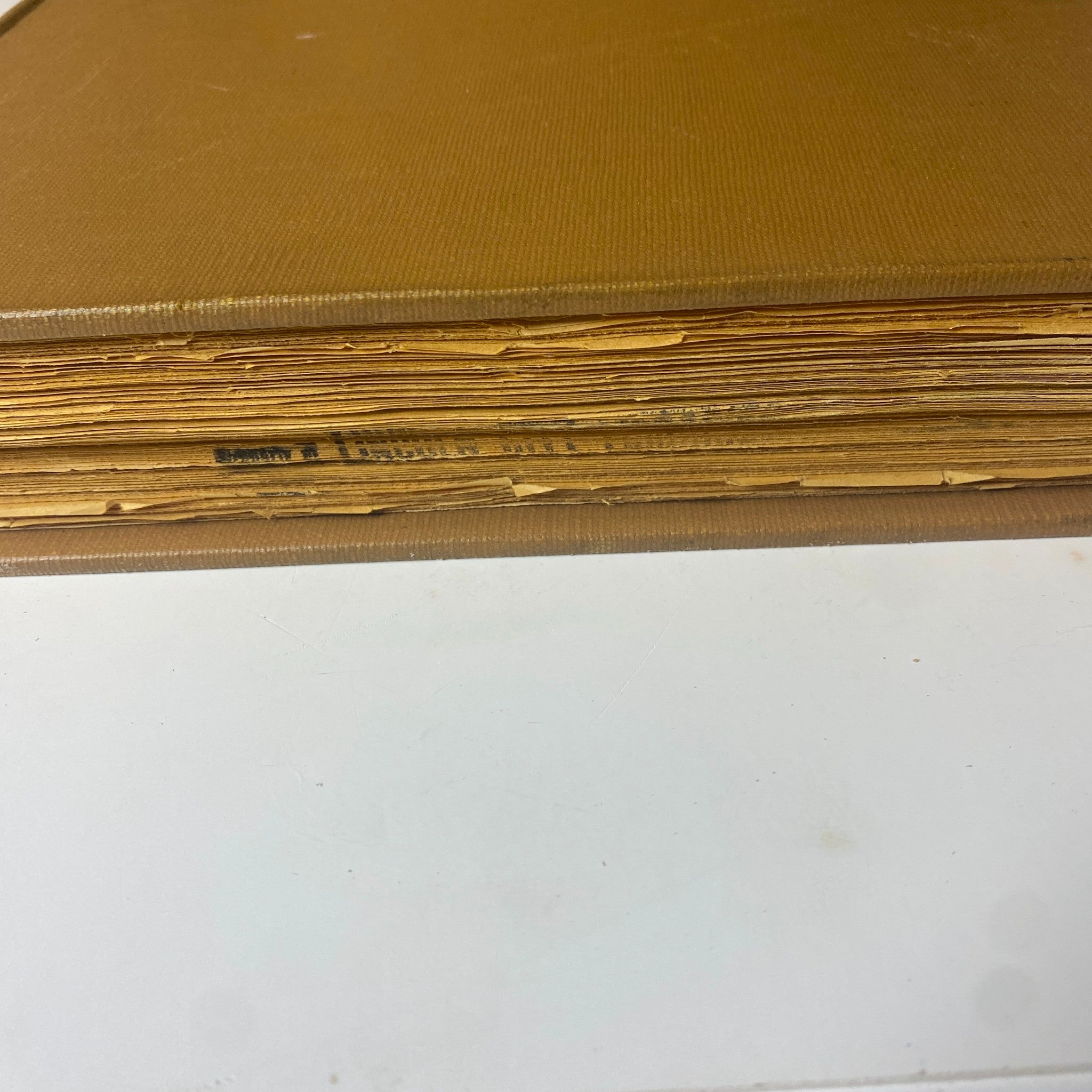 Photo displaying the edges of The New York Times Library Edition Bound Magazine January - February 1968, showcasing the vintage papers inside.
