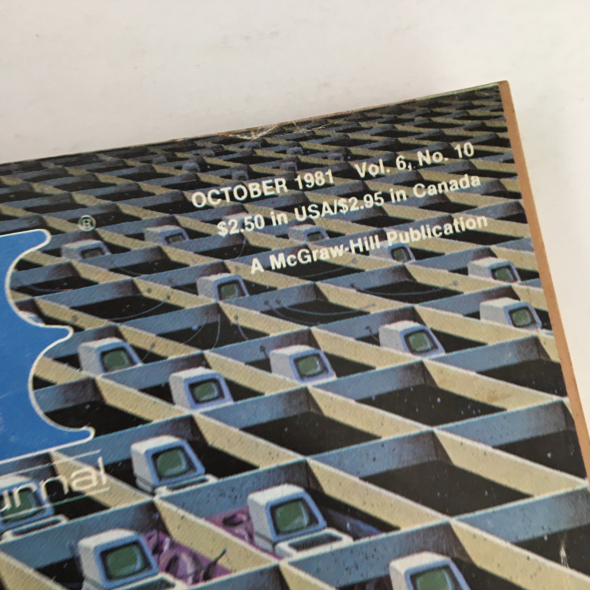 Close-up of the header of VTG Byte The Small System Journal October 1981 Vol 6 #10, displaying publication details including the date and price.