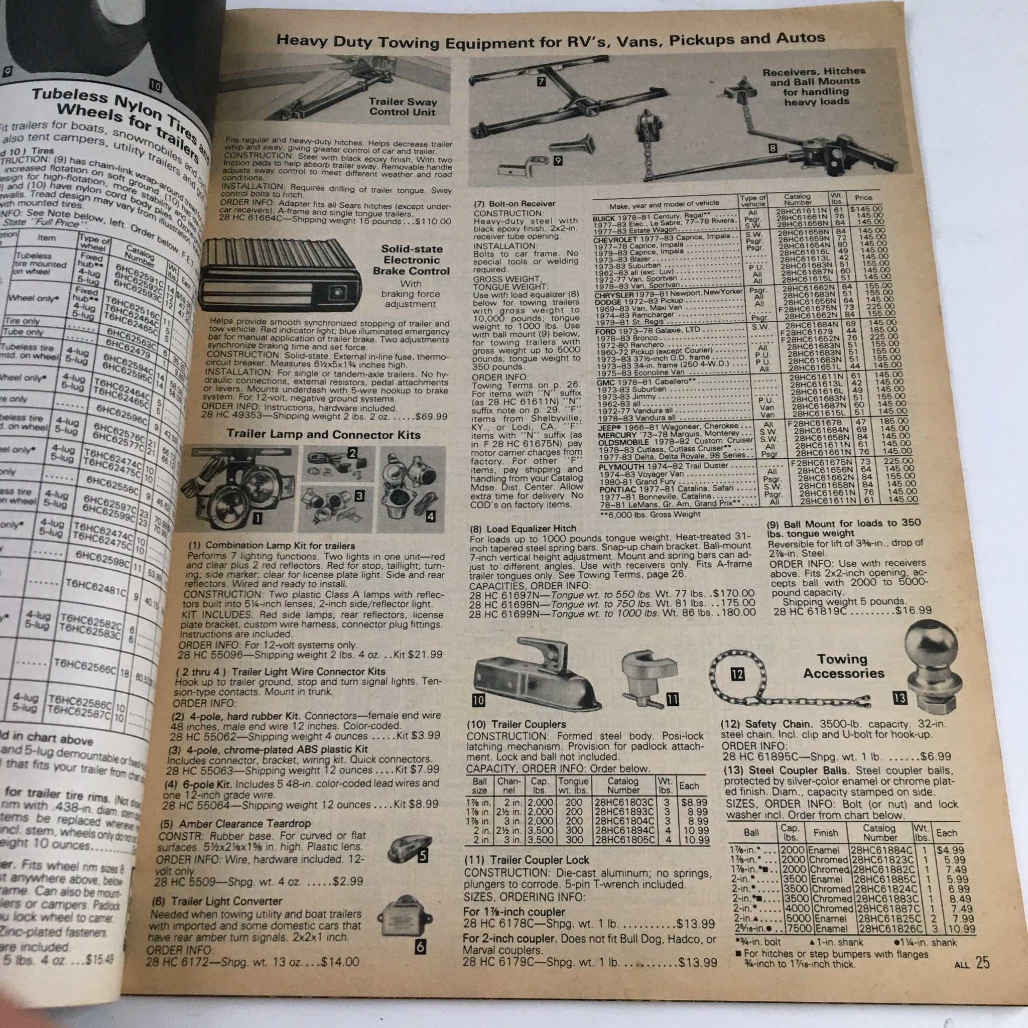 Sears 1983 Recreational Vehicle and Camping Equipment Rancho, Cyclone Specialog featuring heavy-duty towing equipment including hitch and trailer accessories.