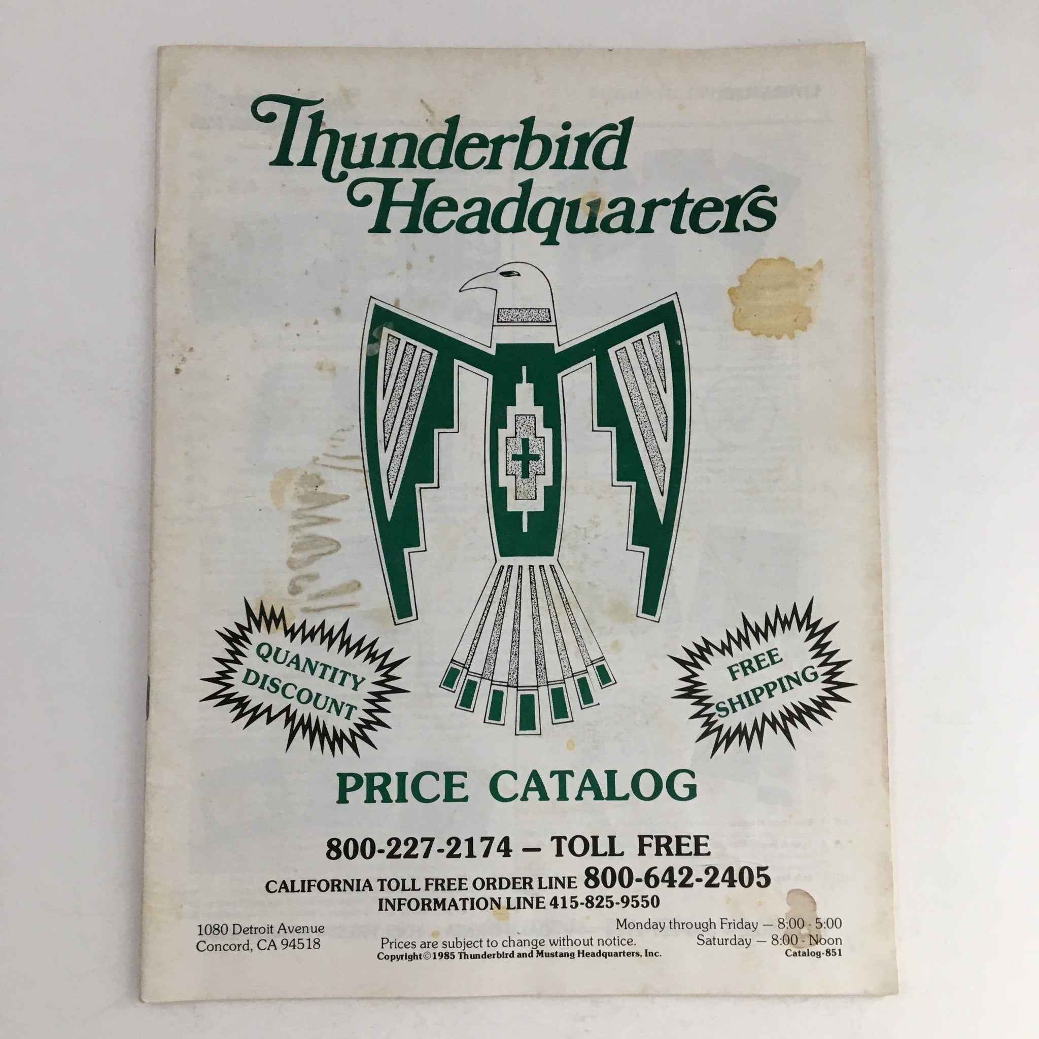 2005 Thunderbirds & Mustang Headquarters Inc. Price Catalog