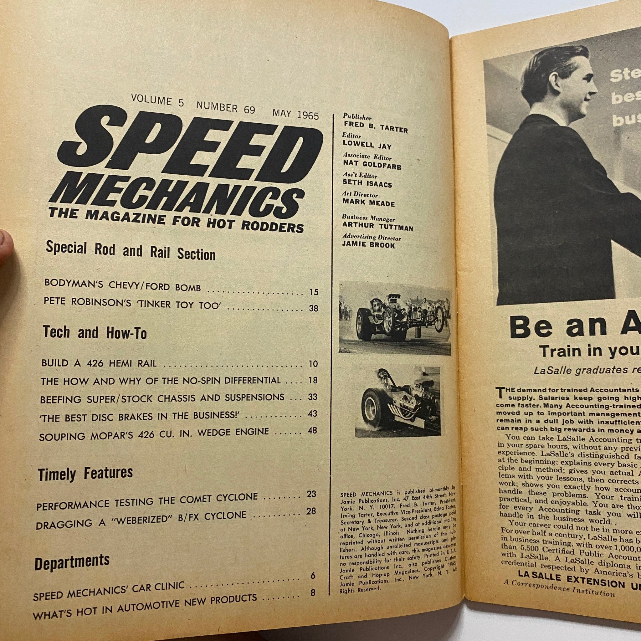 VTG Speed Mechanics Magazine May 1965 Pete Robinson's Tinker Toy Too No Label