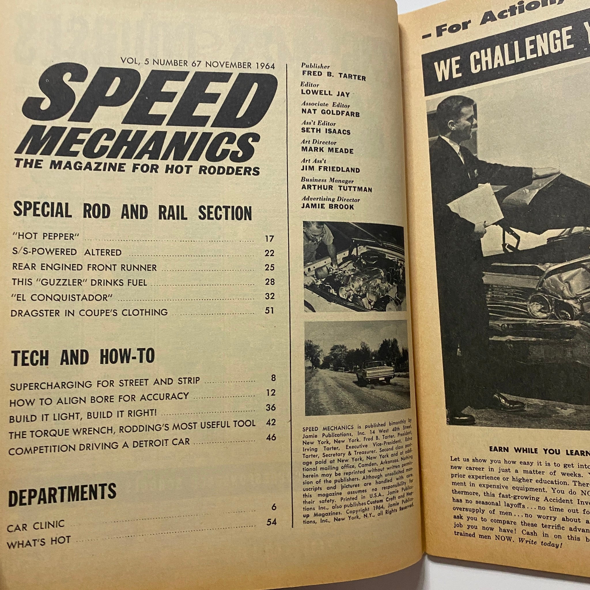 VTG Speed Mechanics Magazine November 1964 Get Carb Economy & FI Punch No Label