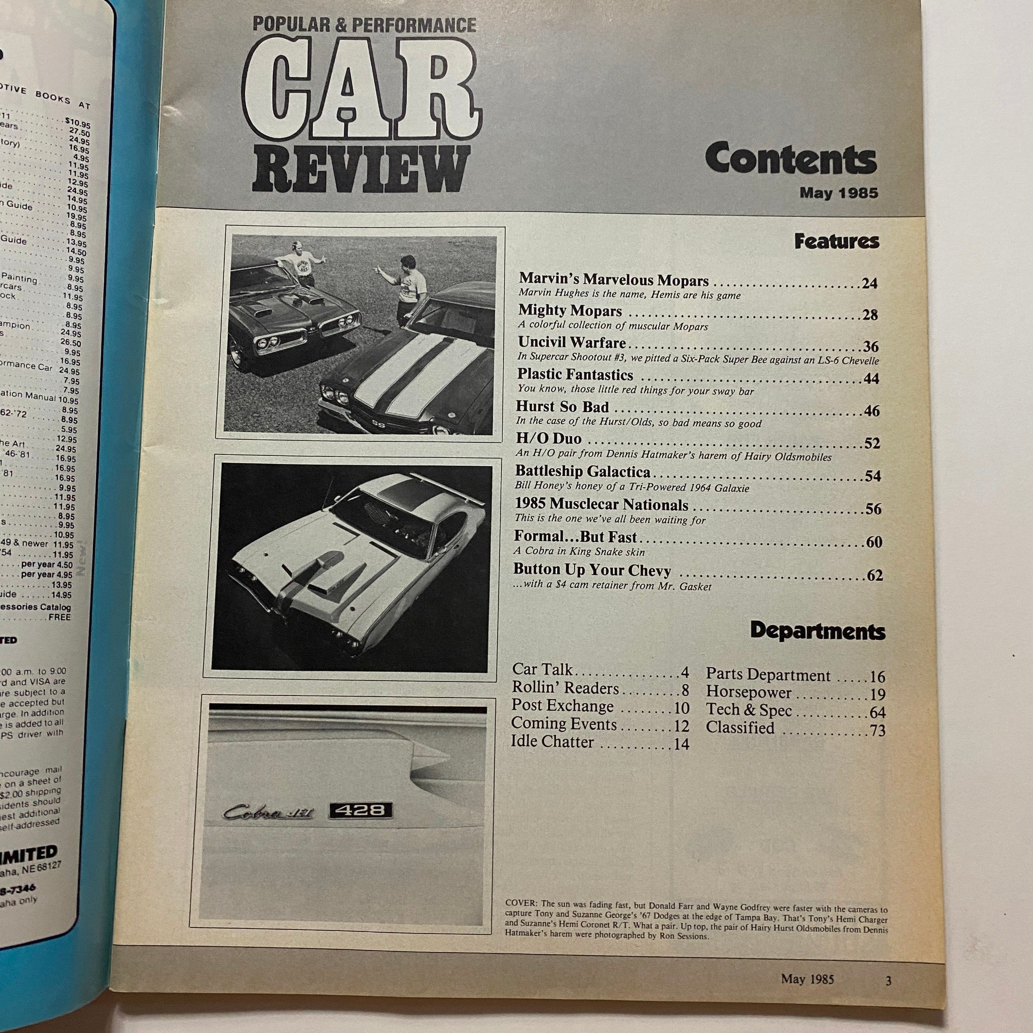 VTG Car Review Magazine May 1985 Donald Farr and Wayne Godfrey No Label