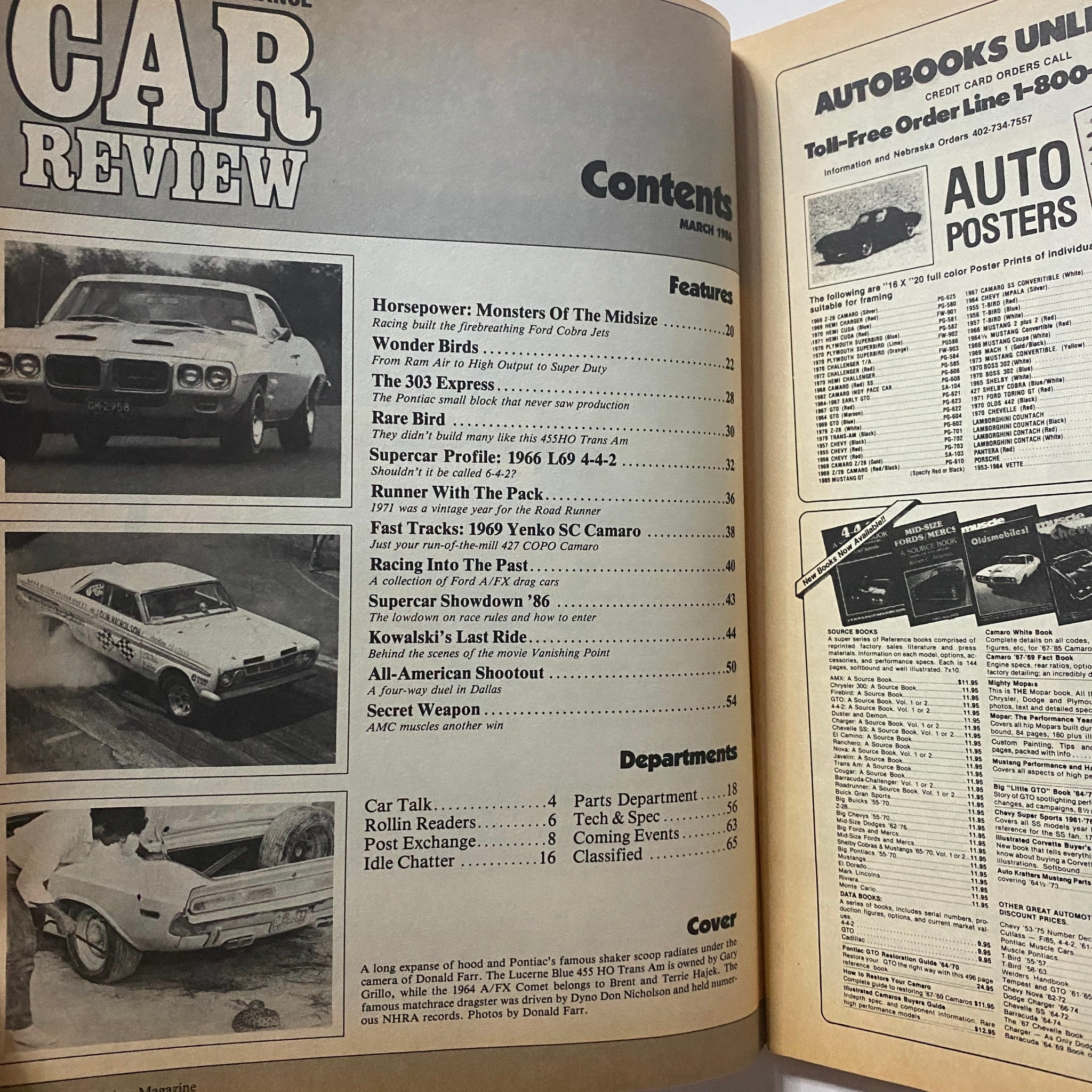 Popular & Performance Car Review Magazine March 1986 Factory A/Fxers No Label