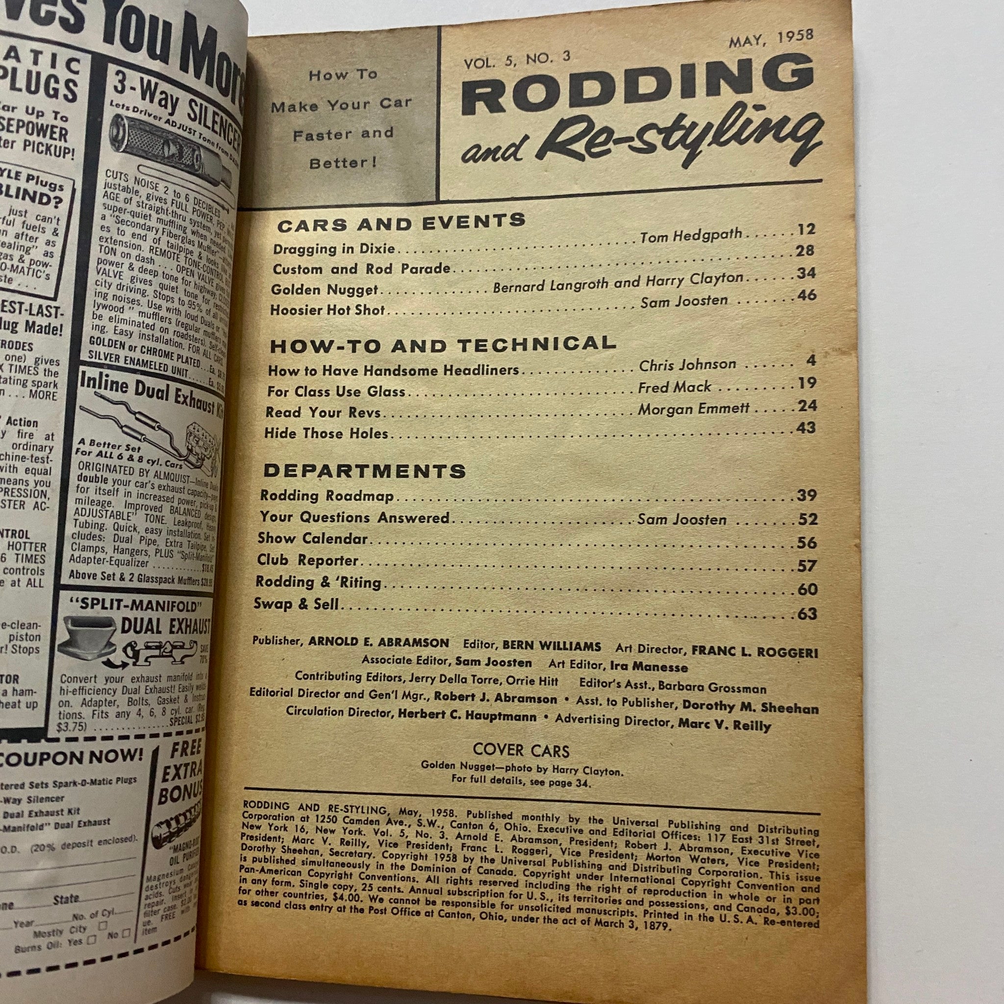 VTG Rodding & Re-Styling Magazine May 1958 Golden Nugget No Label