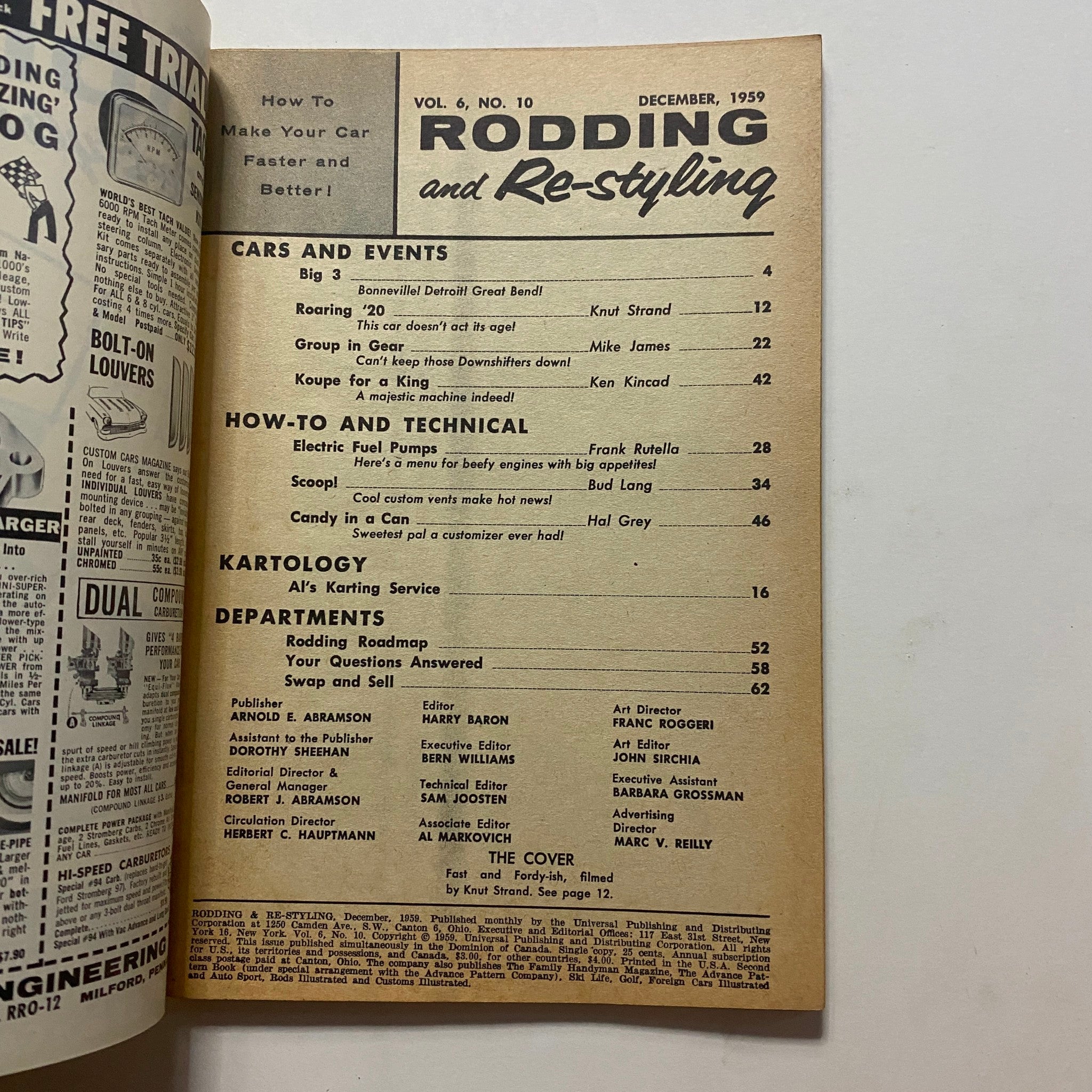 VTG Rodding & Re-Styling Magazine December 1959 Build A Channeled Kart No Label