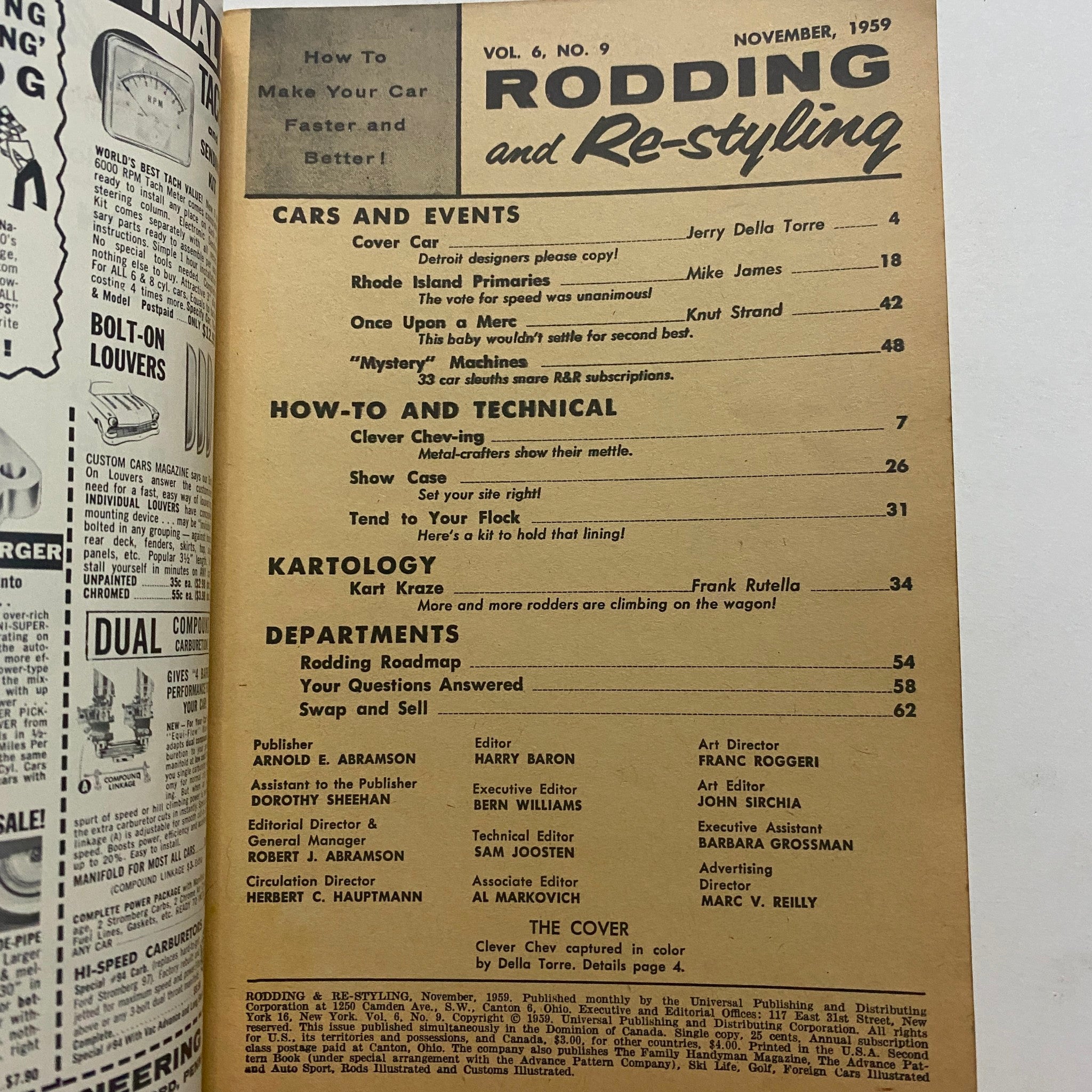 VTG Rodding & Re-Styling Magazine November 1959 Karting on a Budget No Label