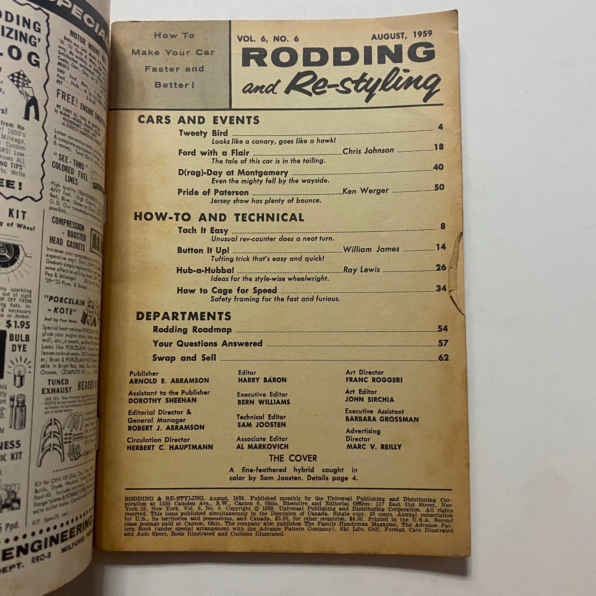 VTG Rodding & Re-Styling Magazine August 1959 Whistle Bait of Texas No Label