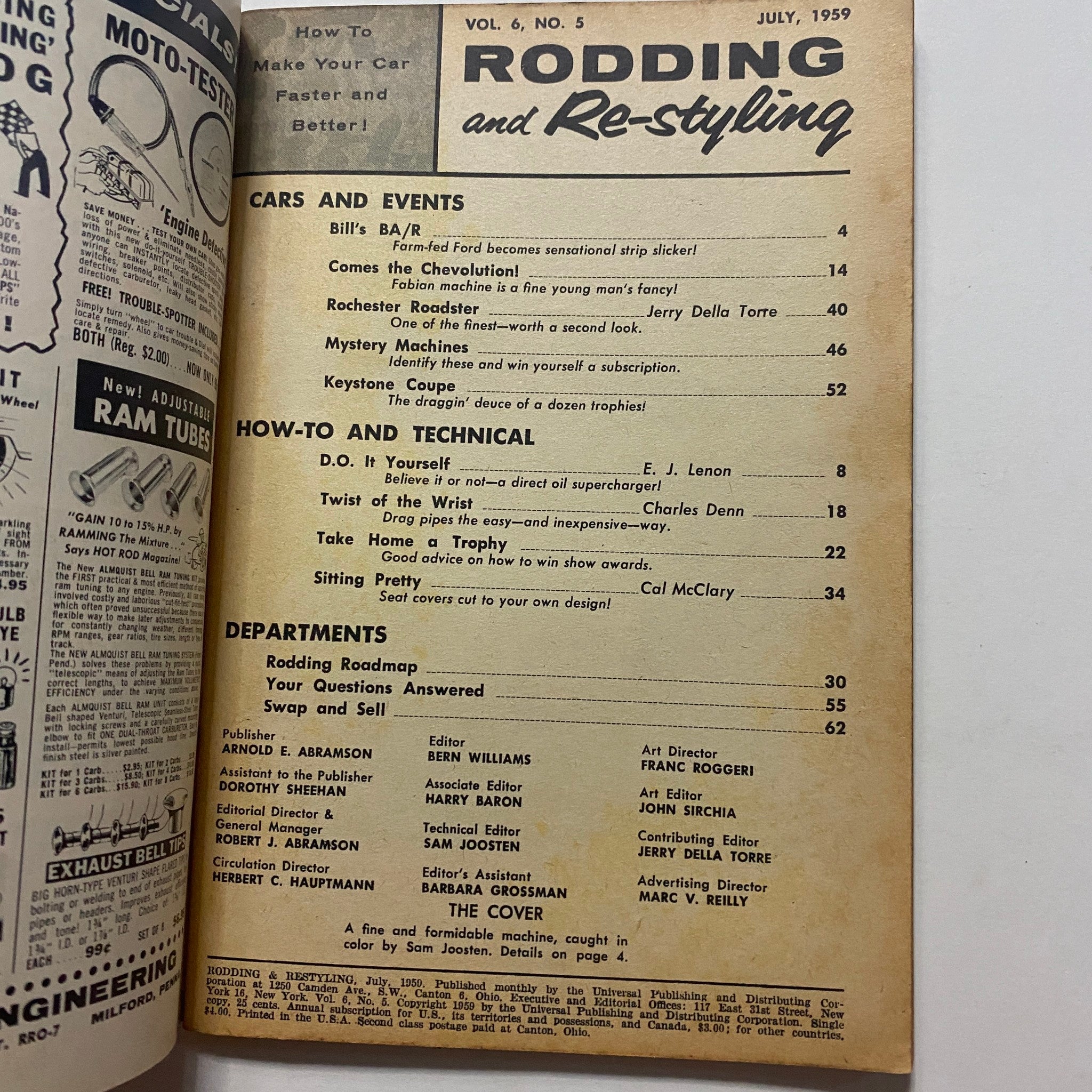 VTG Rodding & Re-Styling Magazine July 1959 Acey Deucey Price Package No Label