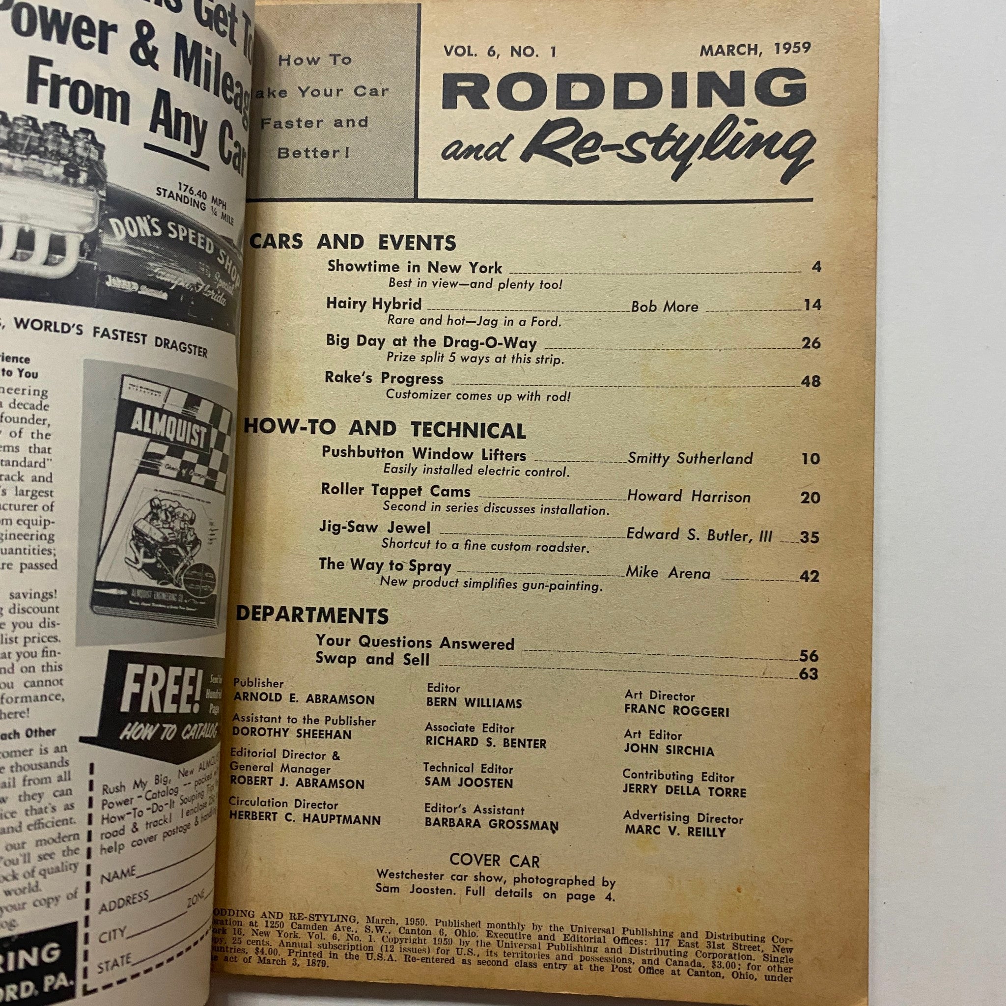 VTG Rodding & Re-Styling Magazine March 1959 Westchester Car Show No Label