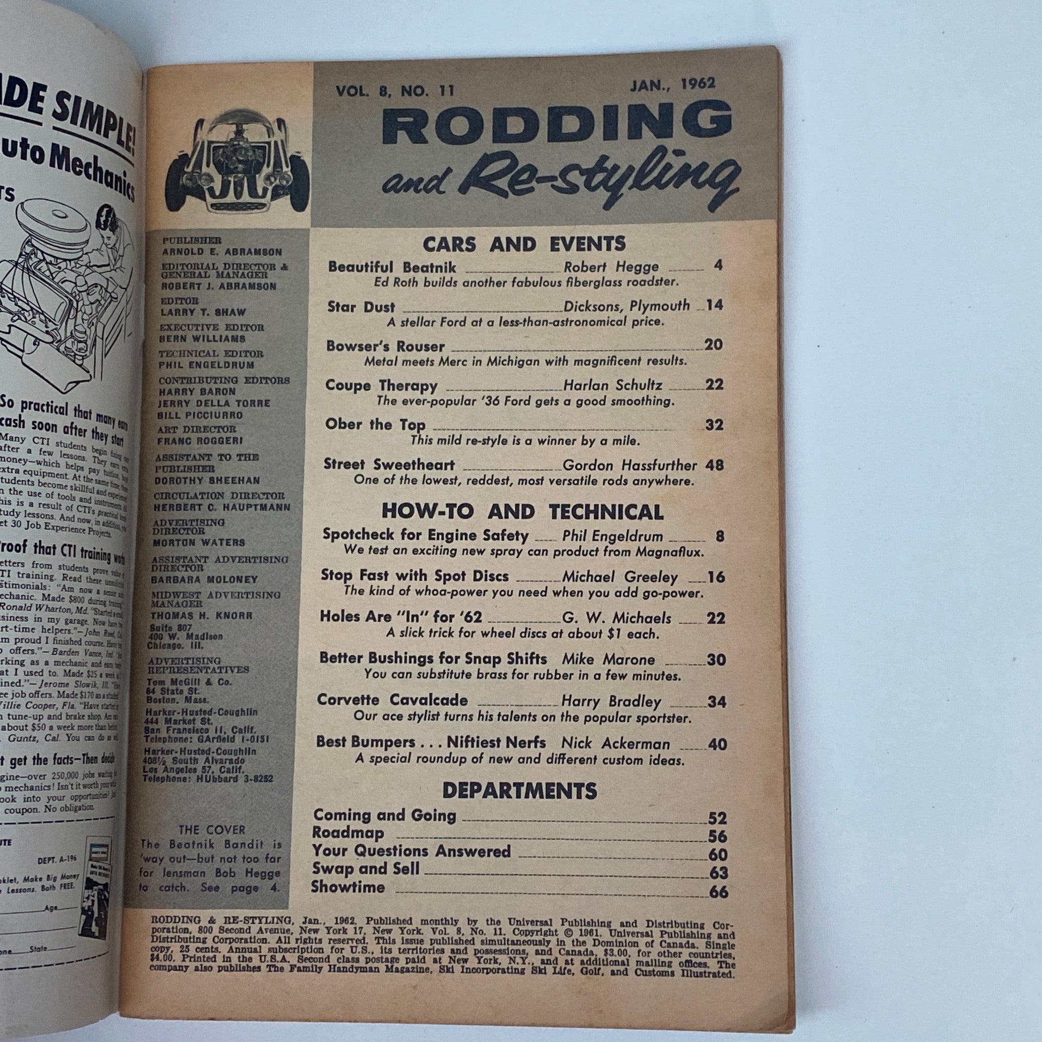 VTG Rodding & Re-Styling Magazine January 1962 Meet The Beatnik Bandit No Label