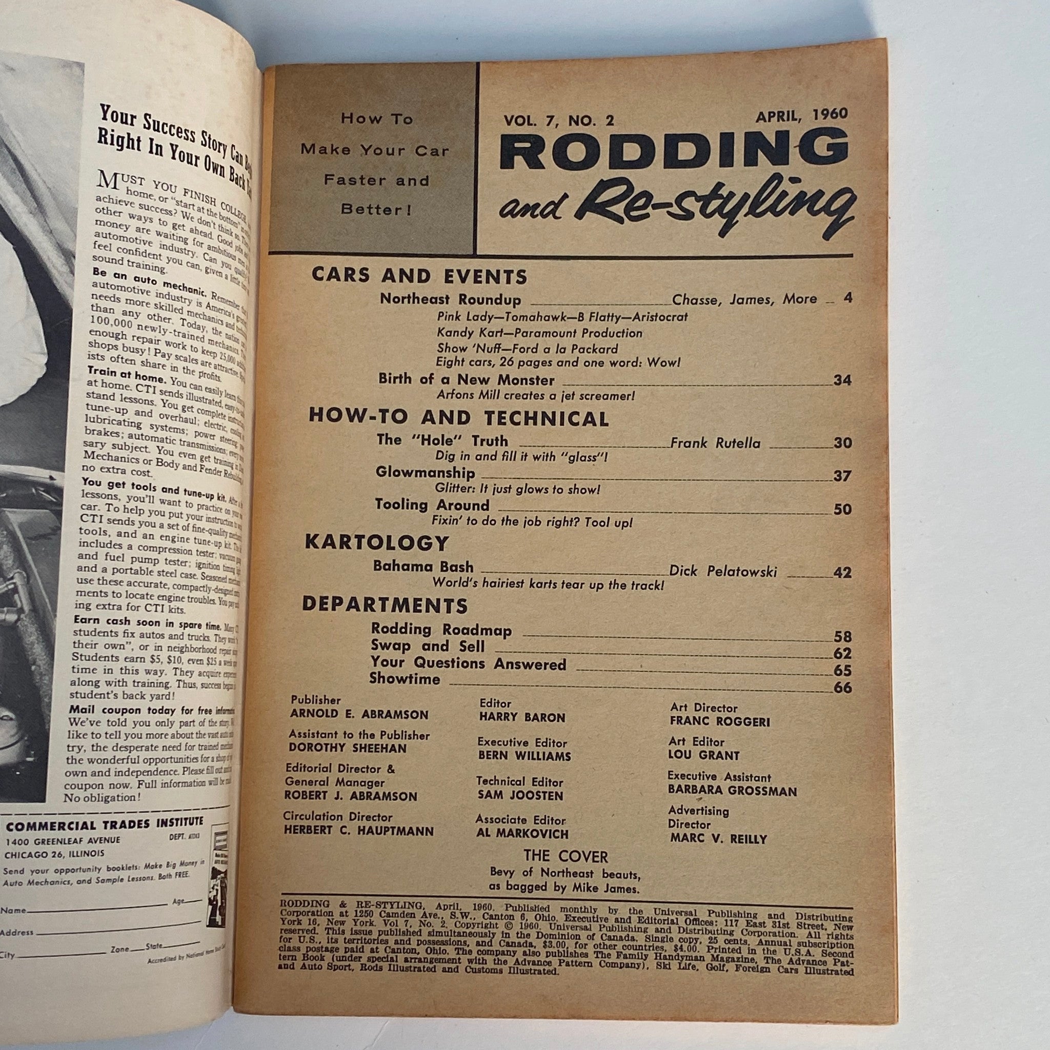 VTG Rodding & Re-Styling Magazine April 1960 Bevy of Northeast Beauts No Label