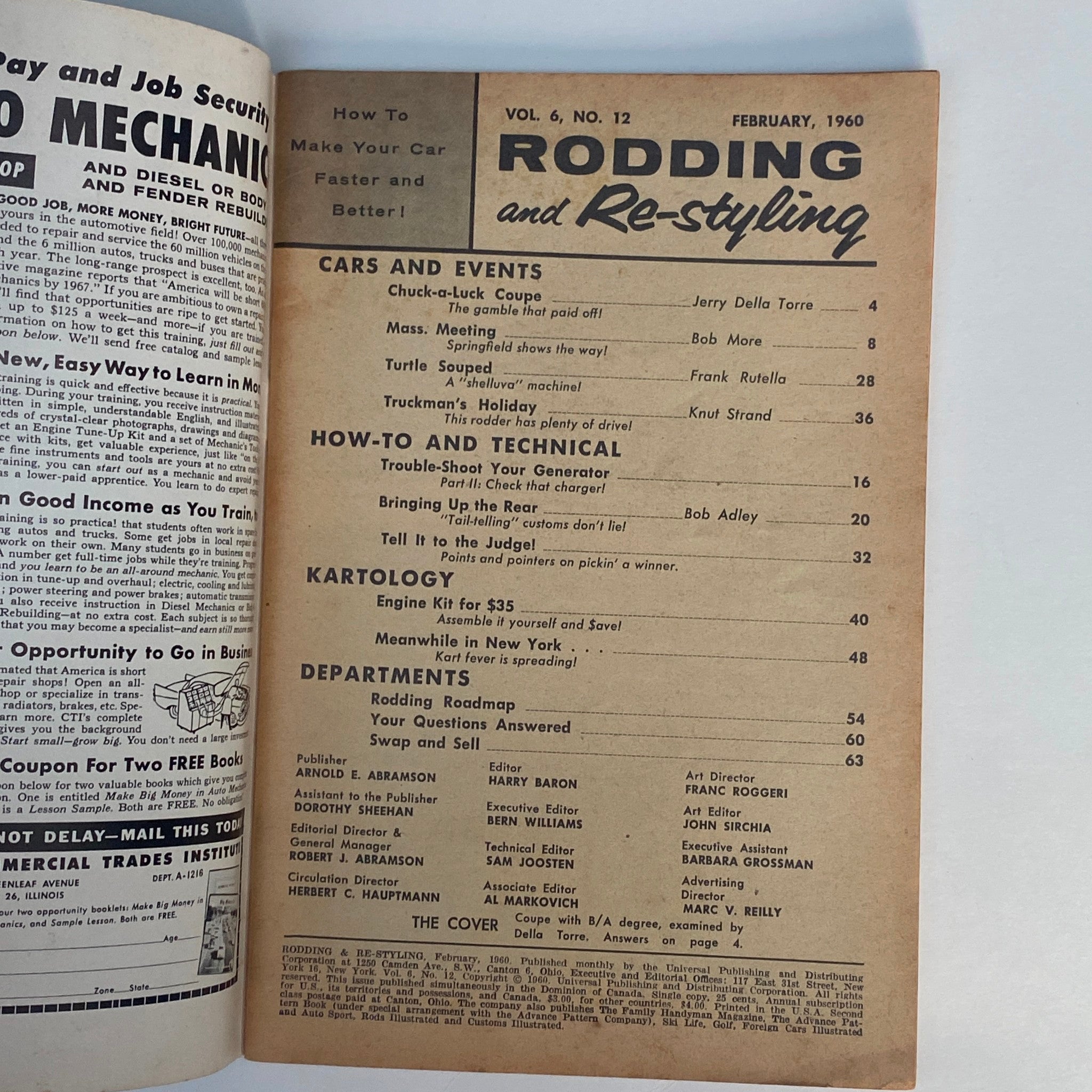 VTG Rodding & Re-Styling Magazine February 1960 Coupe with B/A Degree No Label