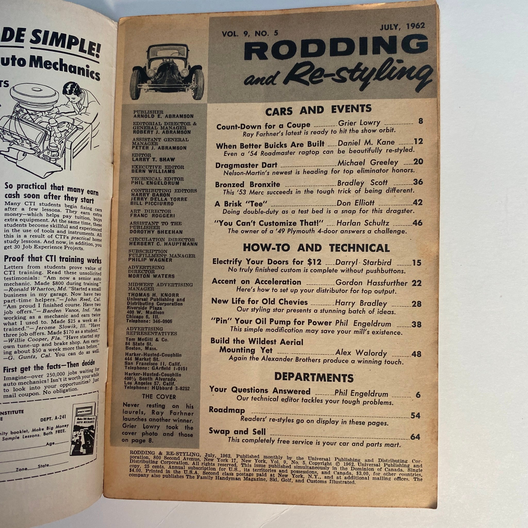 VTG Rodding & Re-Styling Magazine July 1962 Two Budget Custom Treatment No Label