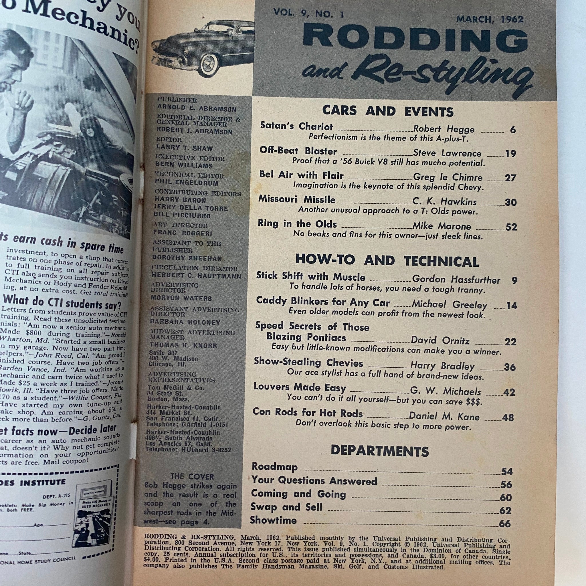 VTG Rodding & Re-Styling Magazine March 1962 Speed Secrets of Pontiac No Label