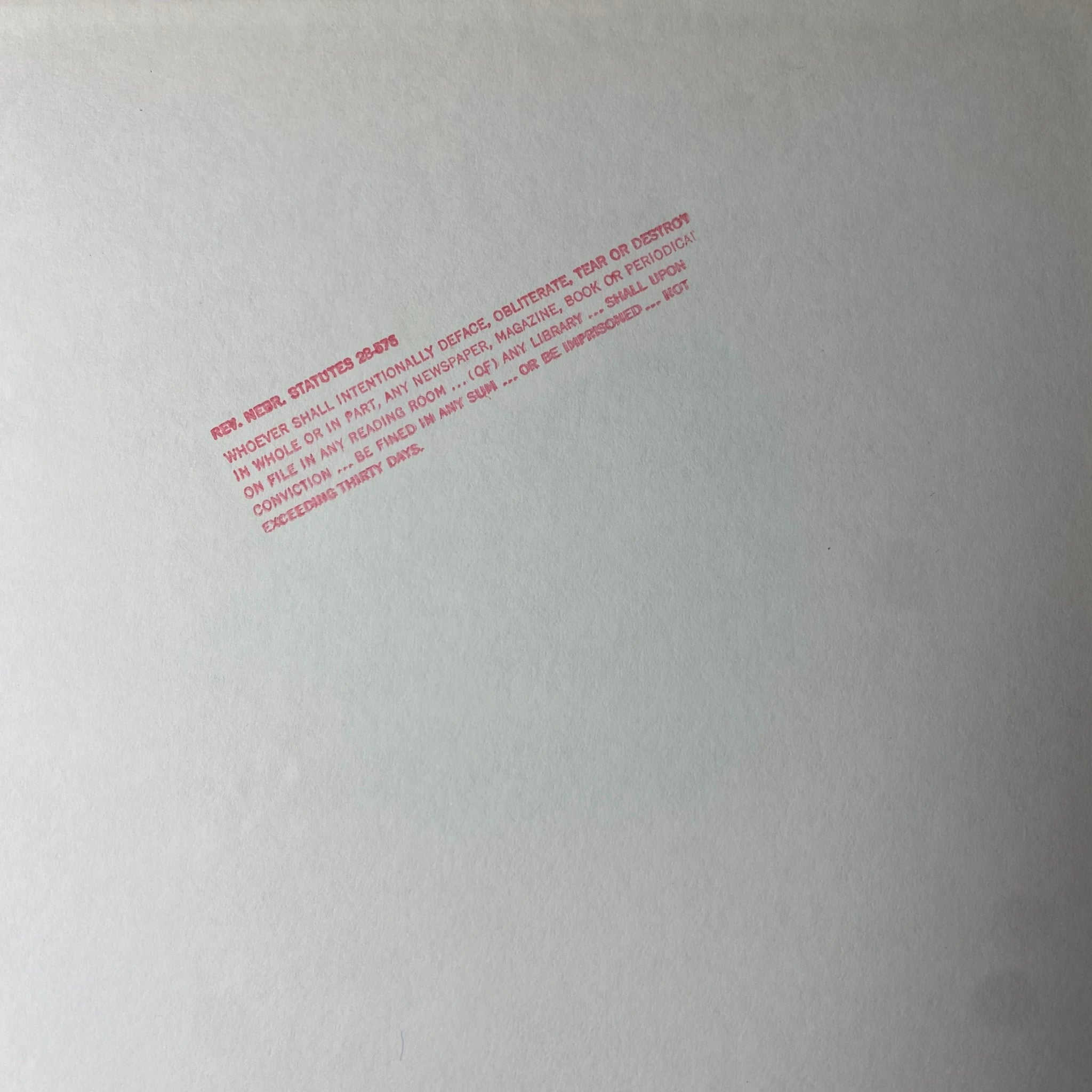The New York Times Library Bound Magazine July-August 1970 with a stamped notice on the back page regarding preservation rules.