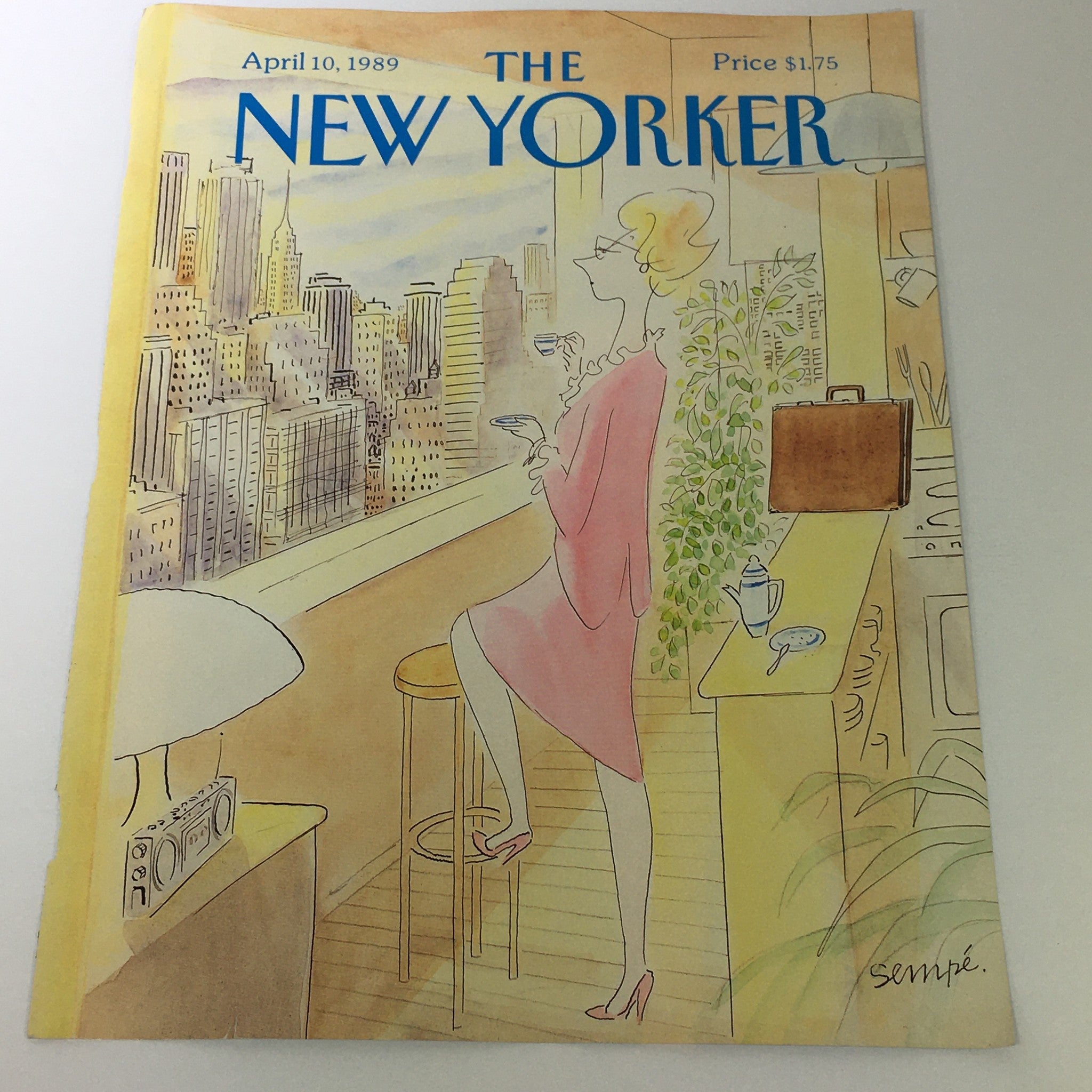 COVER ONLY - The New Yorker Magazine April 10 1989 - Jean-Jacques Sempe