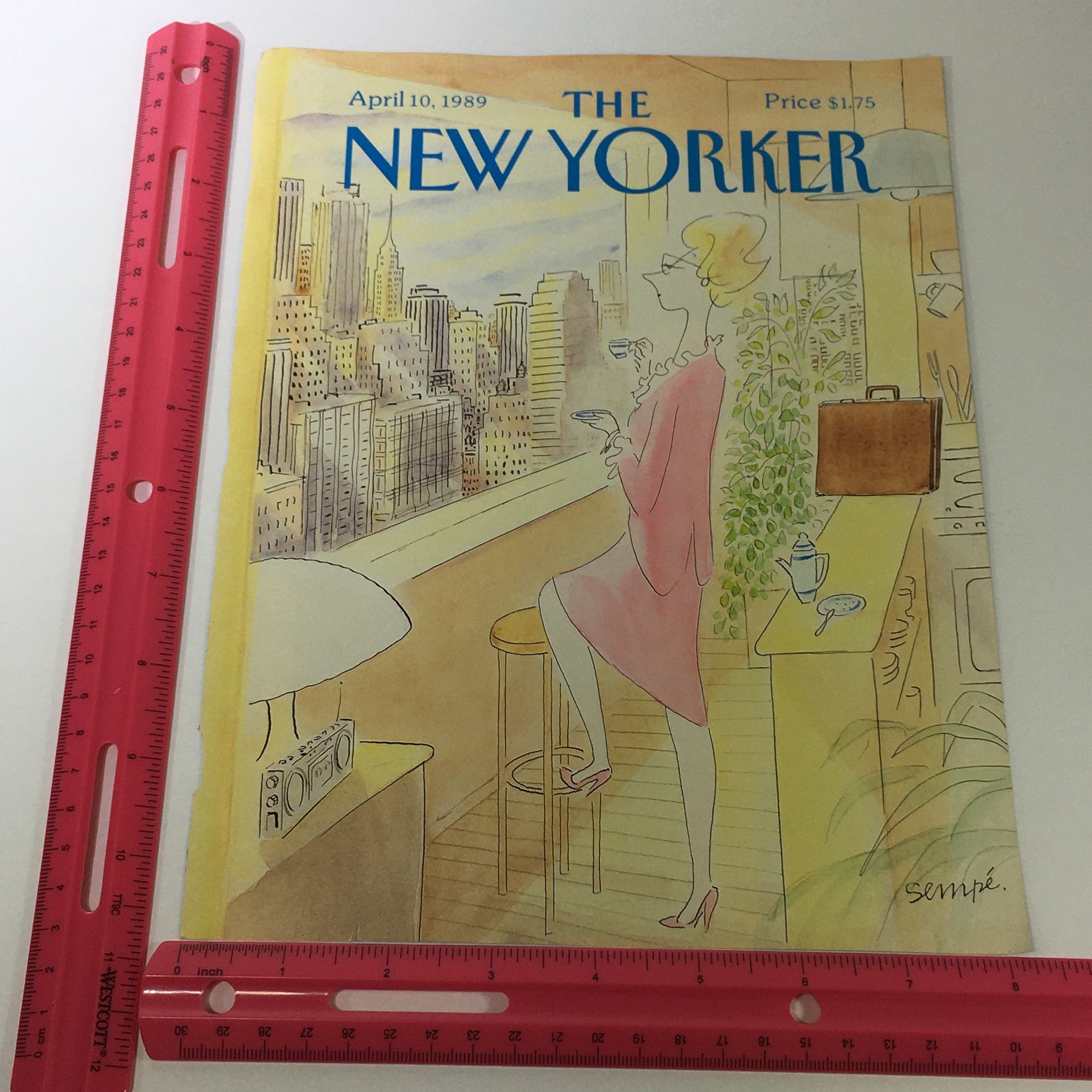 COVER ONLY - The New Yorker Magazine April 10 1989 - Jean-Jacques Sempe