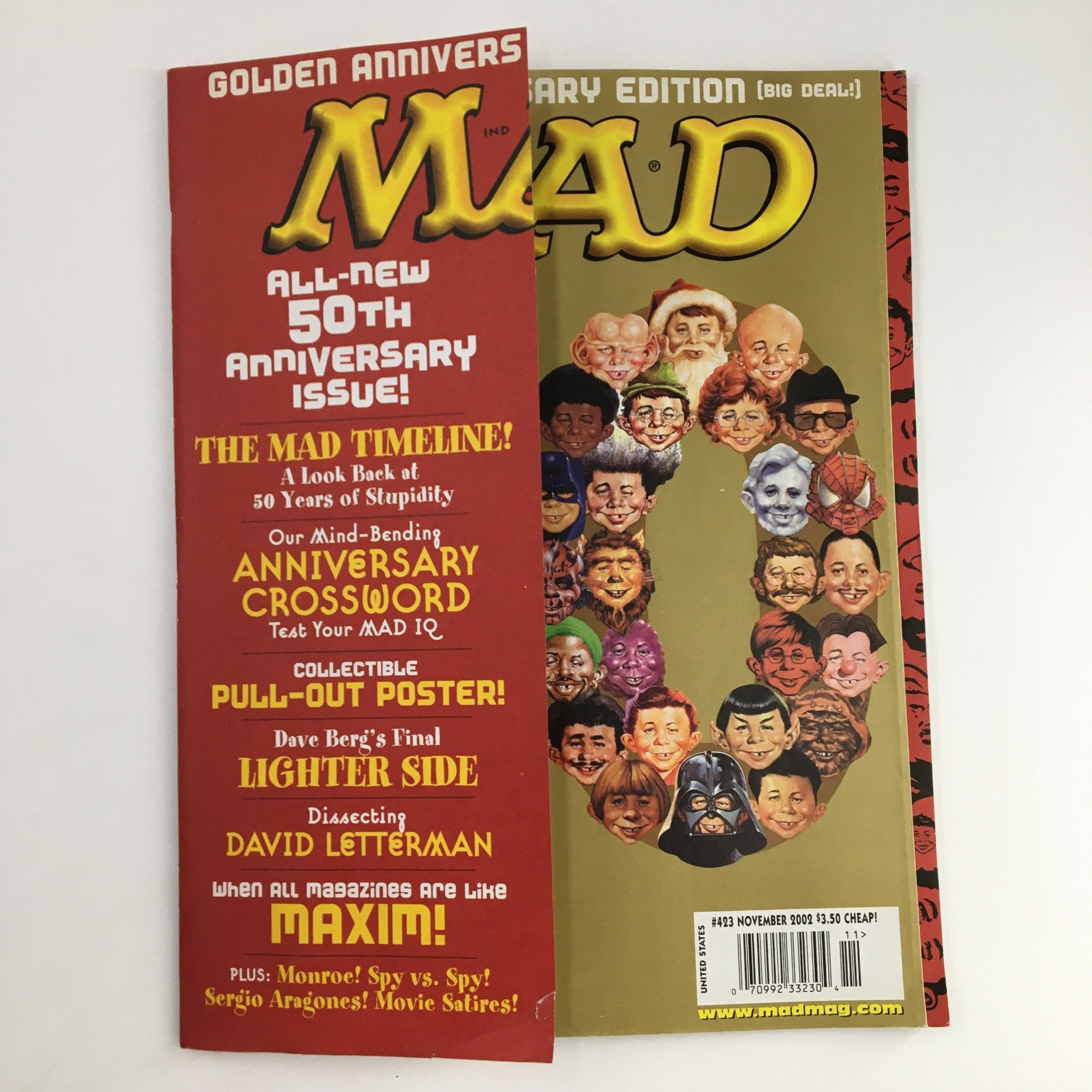 Mad Magazine November 2002 #423 Golden Anniversary David Letterman FN Fine 6.0