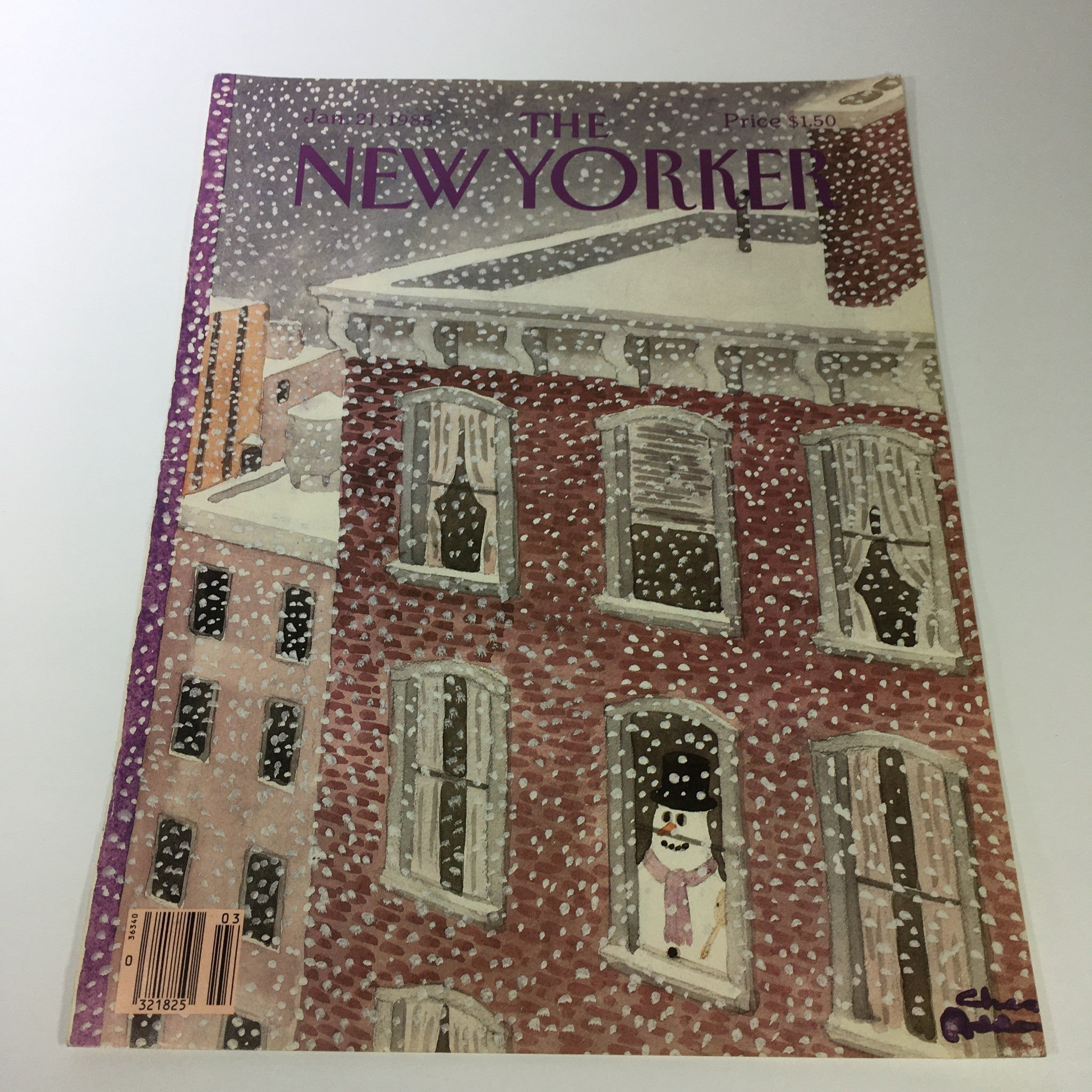 COVER ONLY - The New Yorker Magazine January 21 1985 - Chas Addams