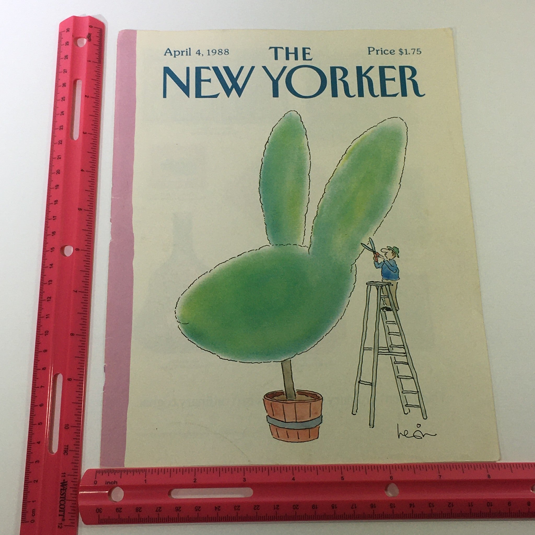 COVER ONLY - The New Yorker Magazine April 4 1988 - Heidi Goennel