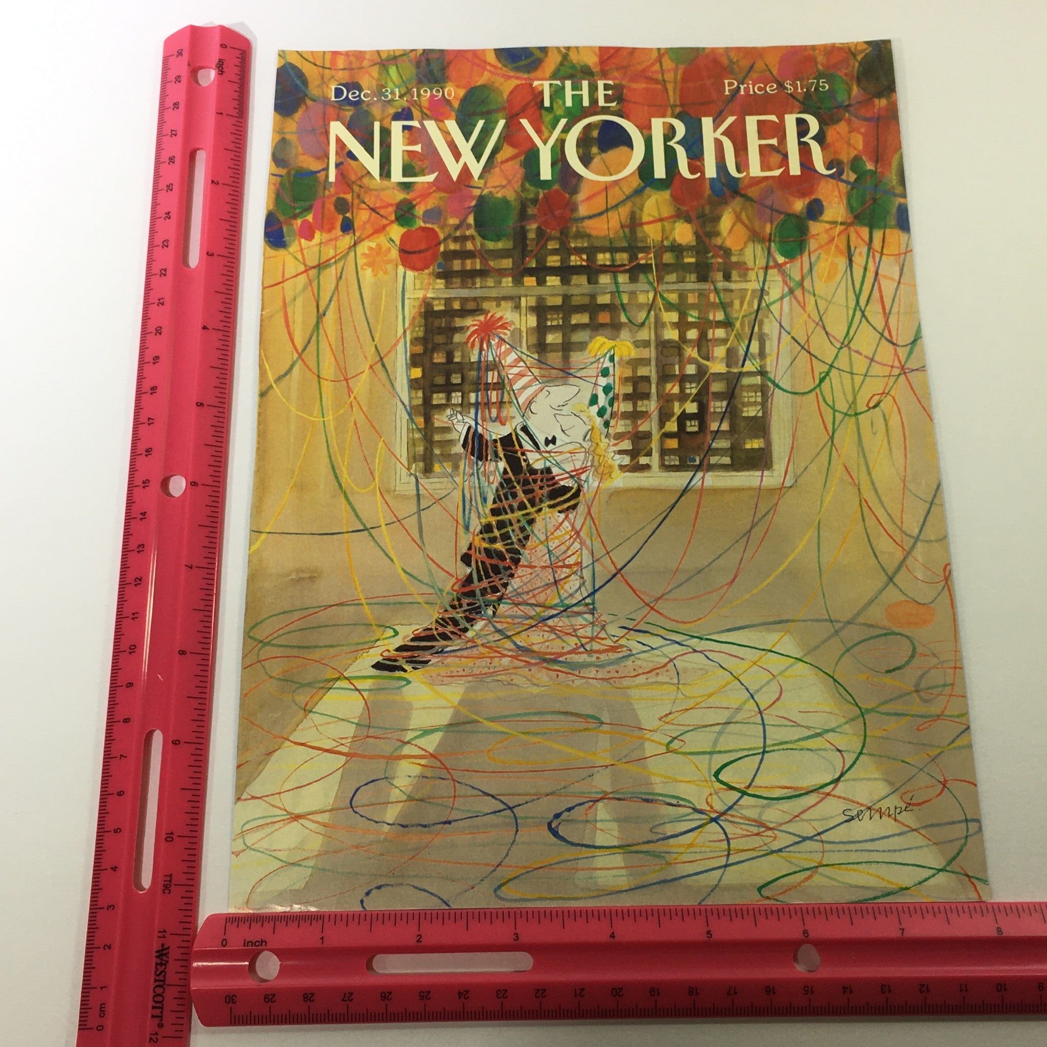 COVER ONLY - The New Yorker Magazine December 31 1990 - Jean-Jacques Sempe