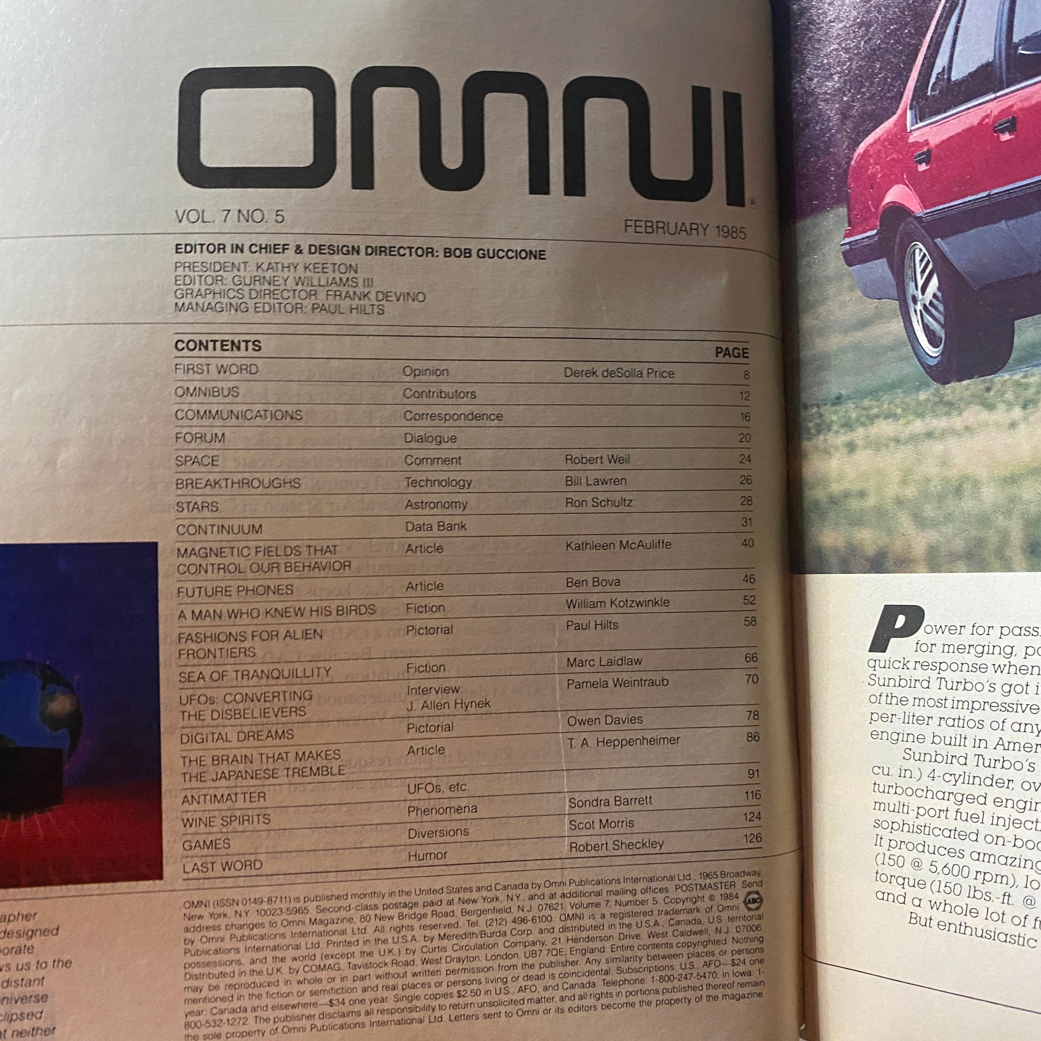 VTG Omni Magazine February 1985 UFOs Converting The Disbelievers with Science