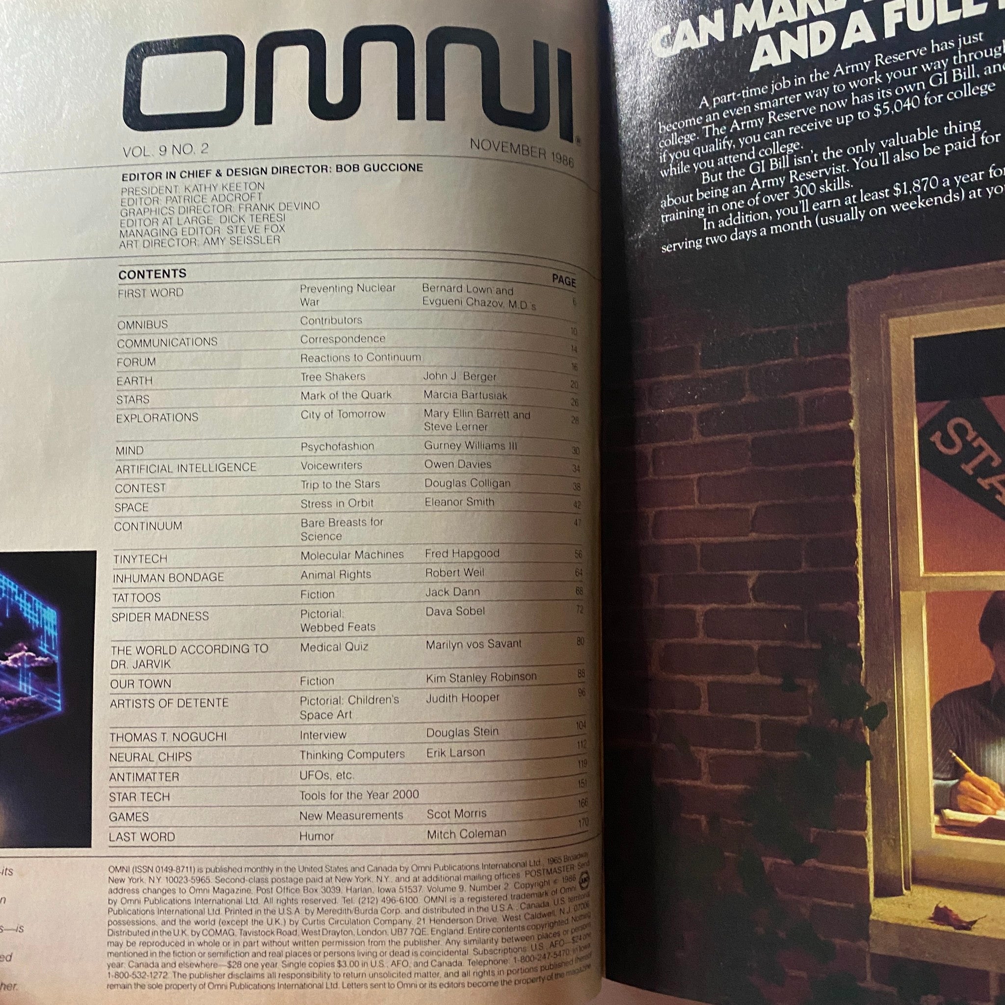 Omni Magazine November 1986 Nanotechnology Moleculars Machine That Mimic Life