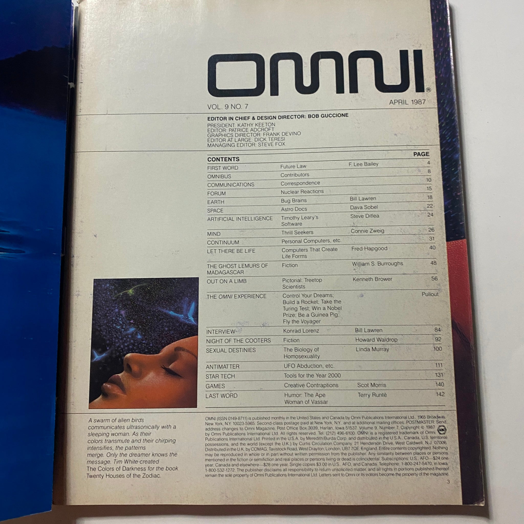 VTG Omni Magazine April 1987 Vol 9 No. 7 Automata Creating Life by Computer