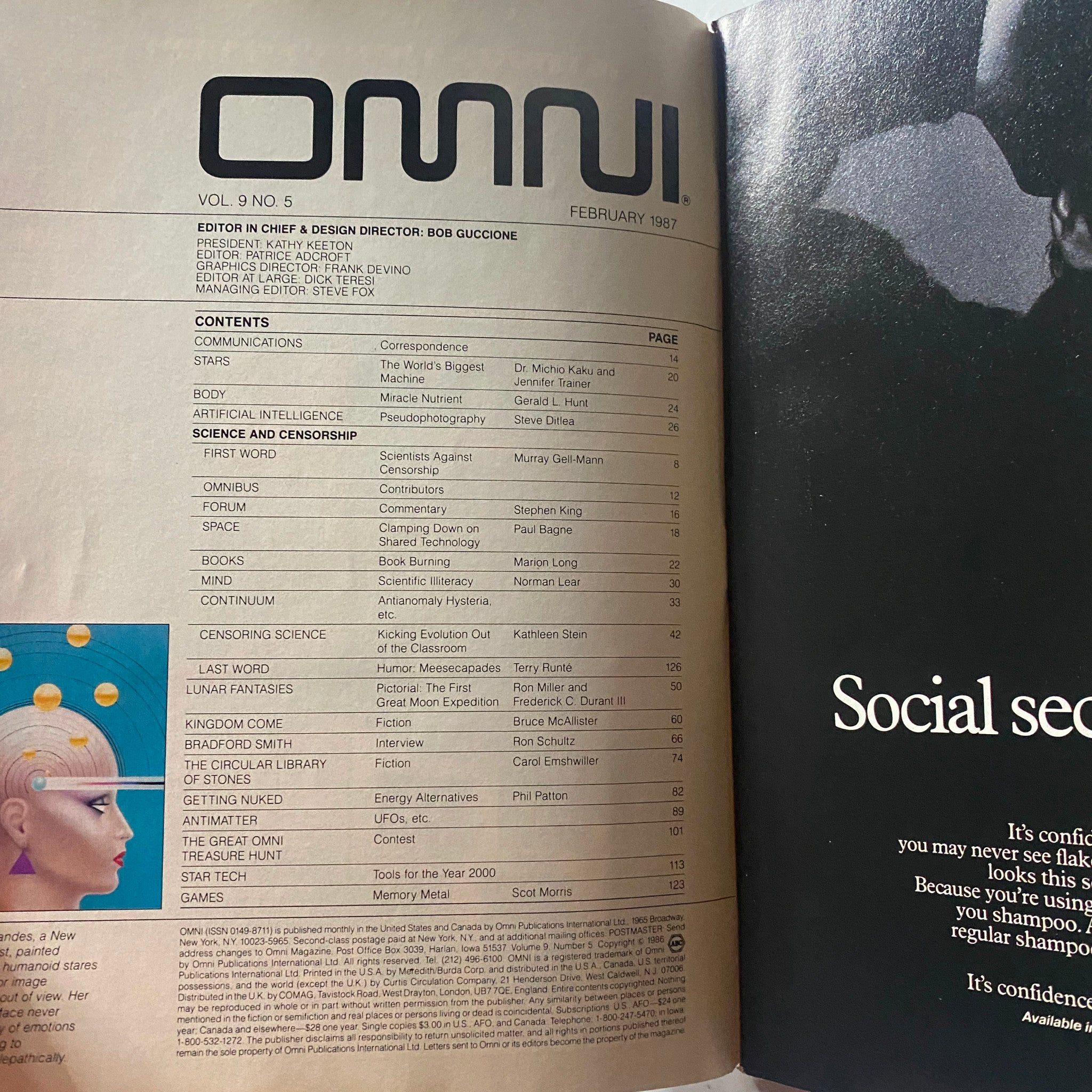 VTG Omni Magazine February 1987 Vol 9 No. 5 Science and Censorship