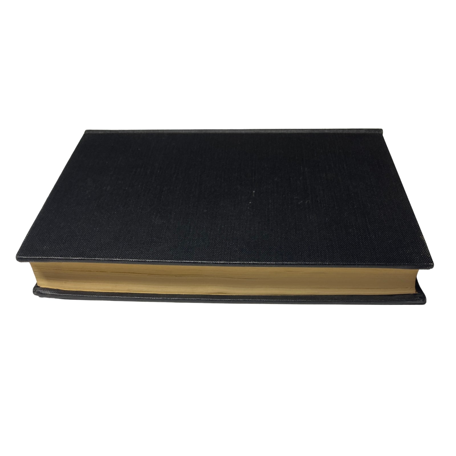 Side view of the Time Magazine Bound Weekly Volume September to December 1923, featuring a durable black cover and visible gold page edges, ideal for archival purposes.