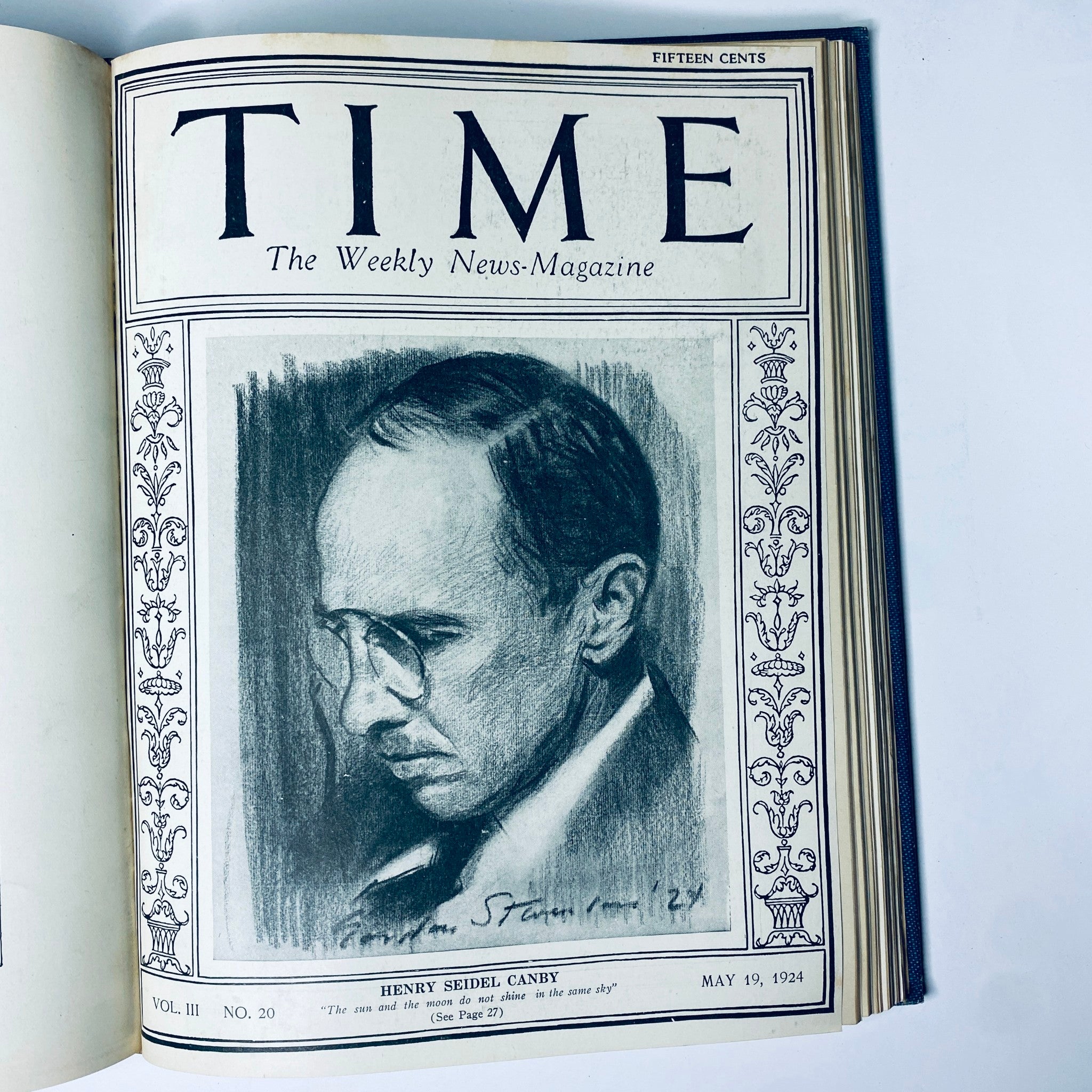 Time Magazine Bound Weekly January - June 1924 featuring Henry Seidel Canby. This cover illustrates Canby's contributions to literature and journalism in the early 20th century.