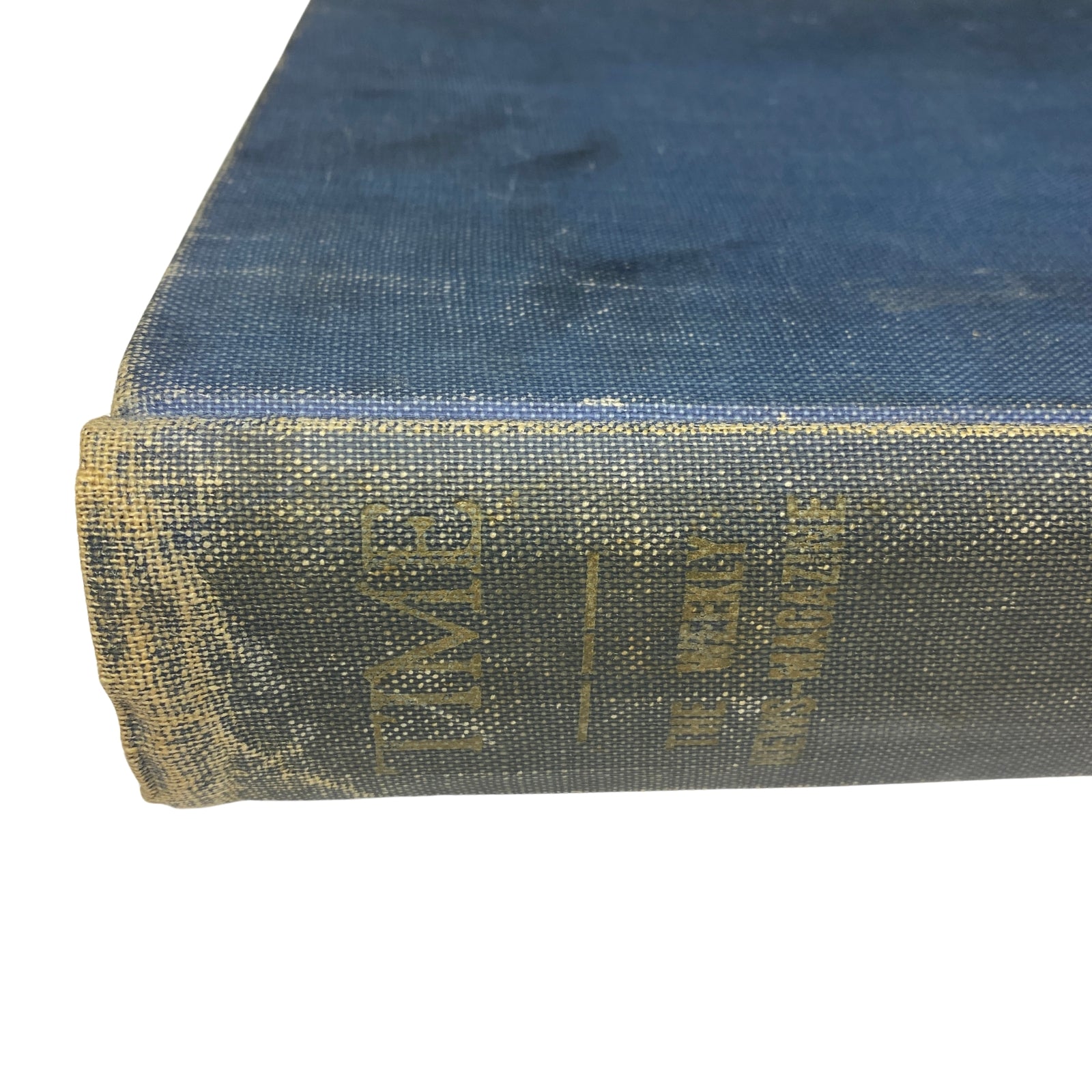 Time Magazine Bound Weekly 1924 July - December showing the spine of the book with visible wear and faded lettering.