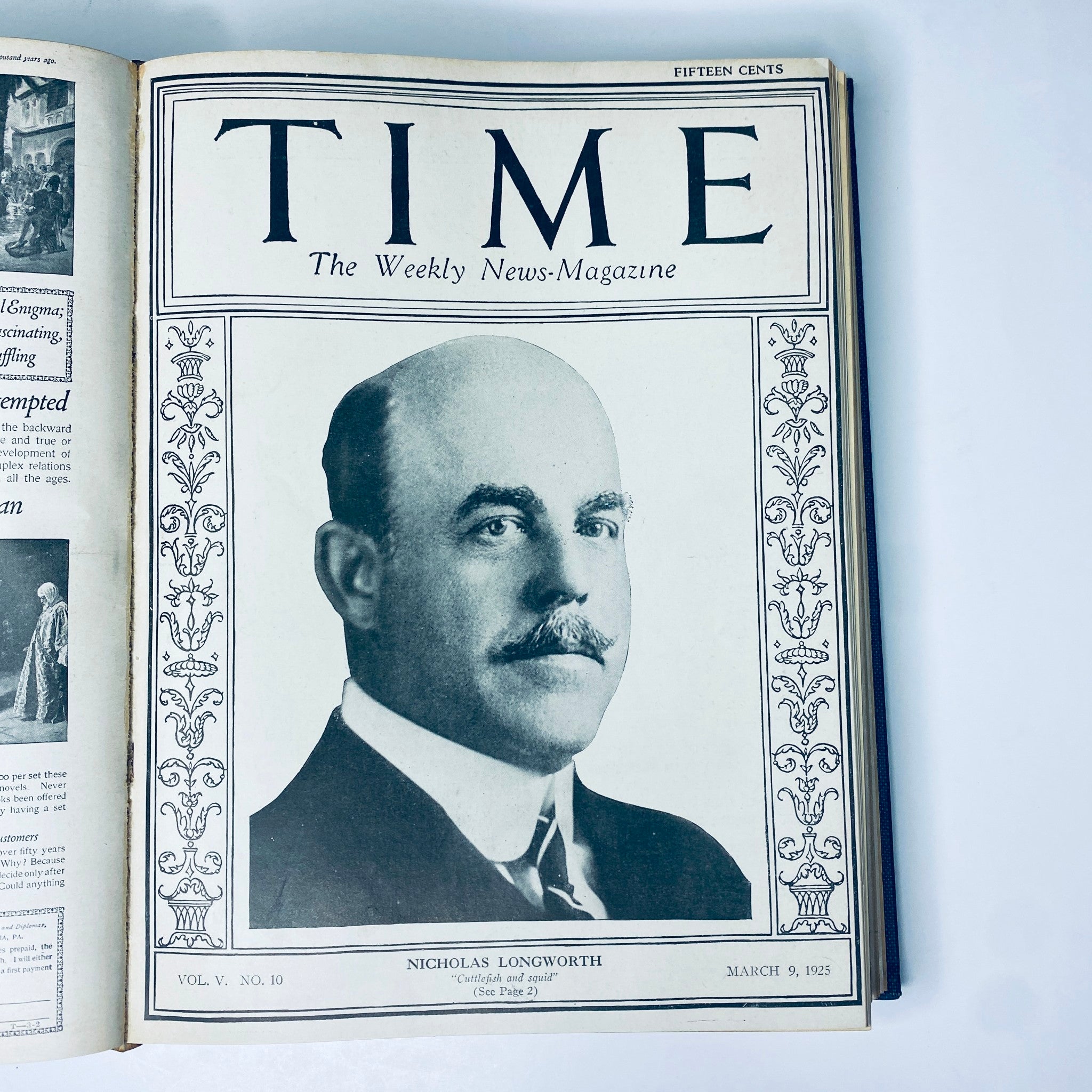 Cover of Time Magazine showcasing Nicholas Longworth, part of the Time Magazine Bound Weekly collection for January to June 1925, highlighting key people of the period.