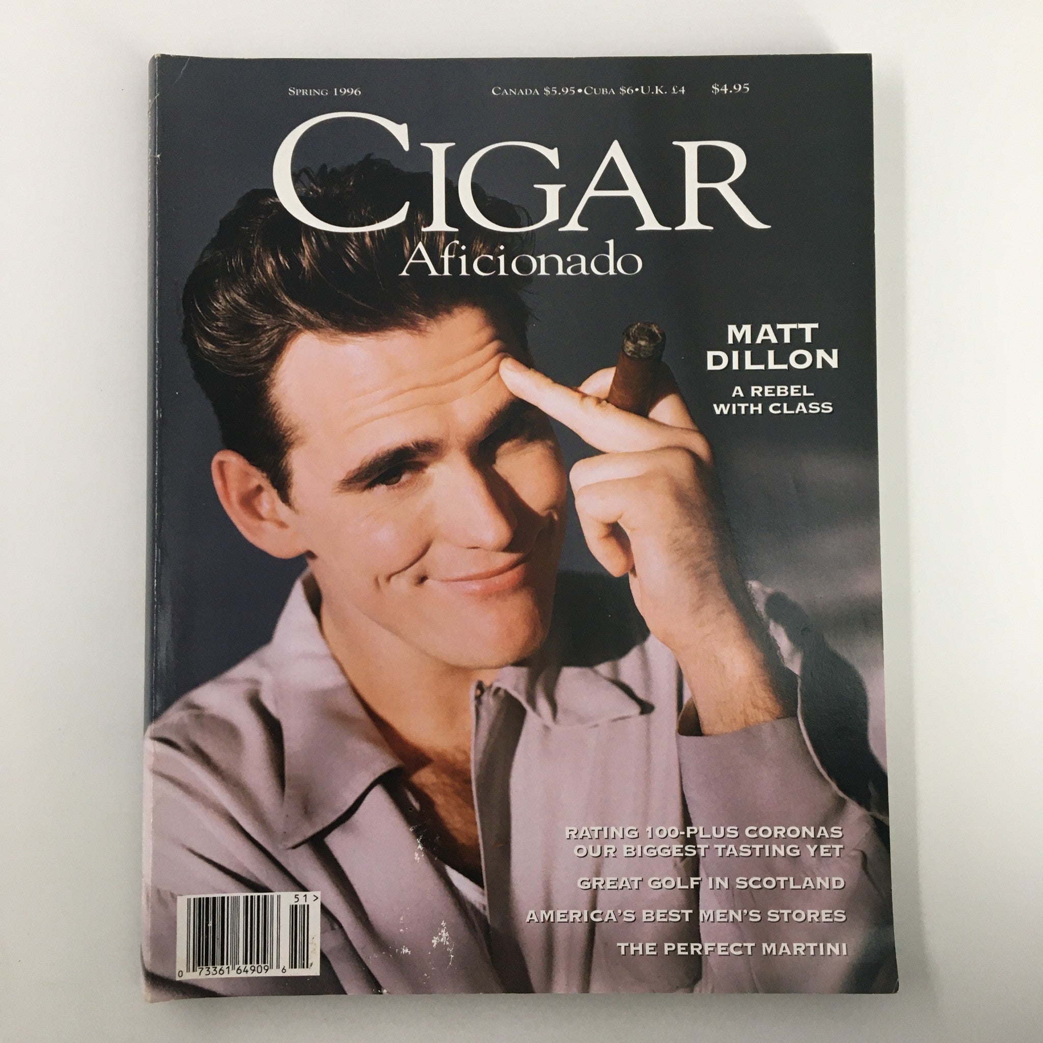 Cigar Afficionado Magazine Spring 1996 Matt Dillon A Rebel with Class No Label