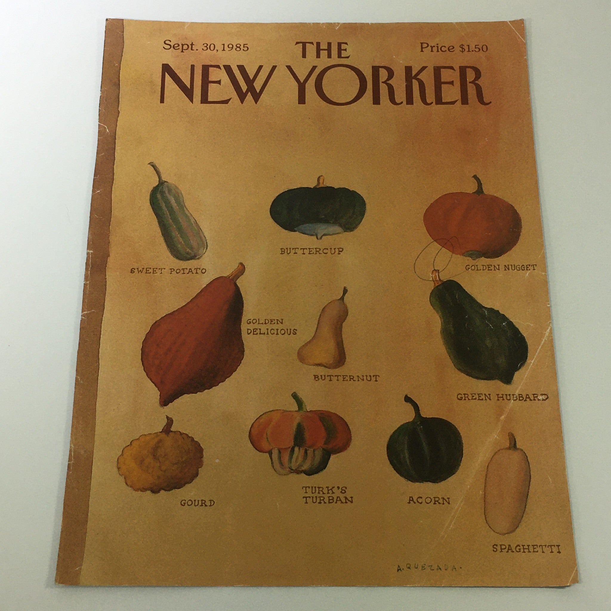 COVER ONLY - The New Yorker Magazine September 30 1985 - Abel Quezada