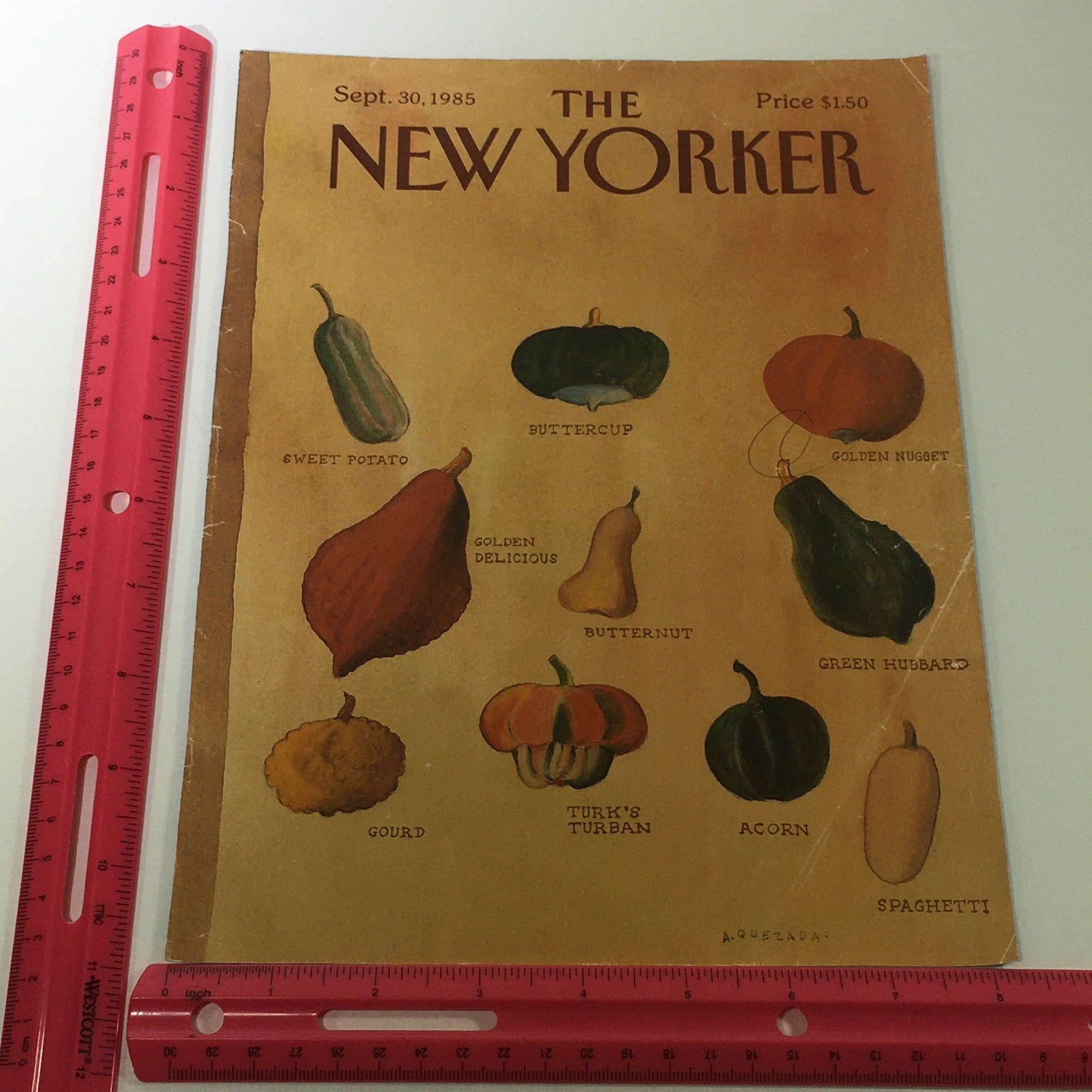 COVER ONLY - The New Yorker Magazine September 30 1985 - Abel Quezada