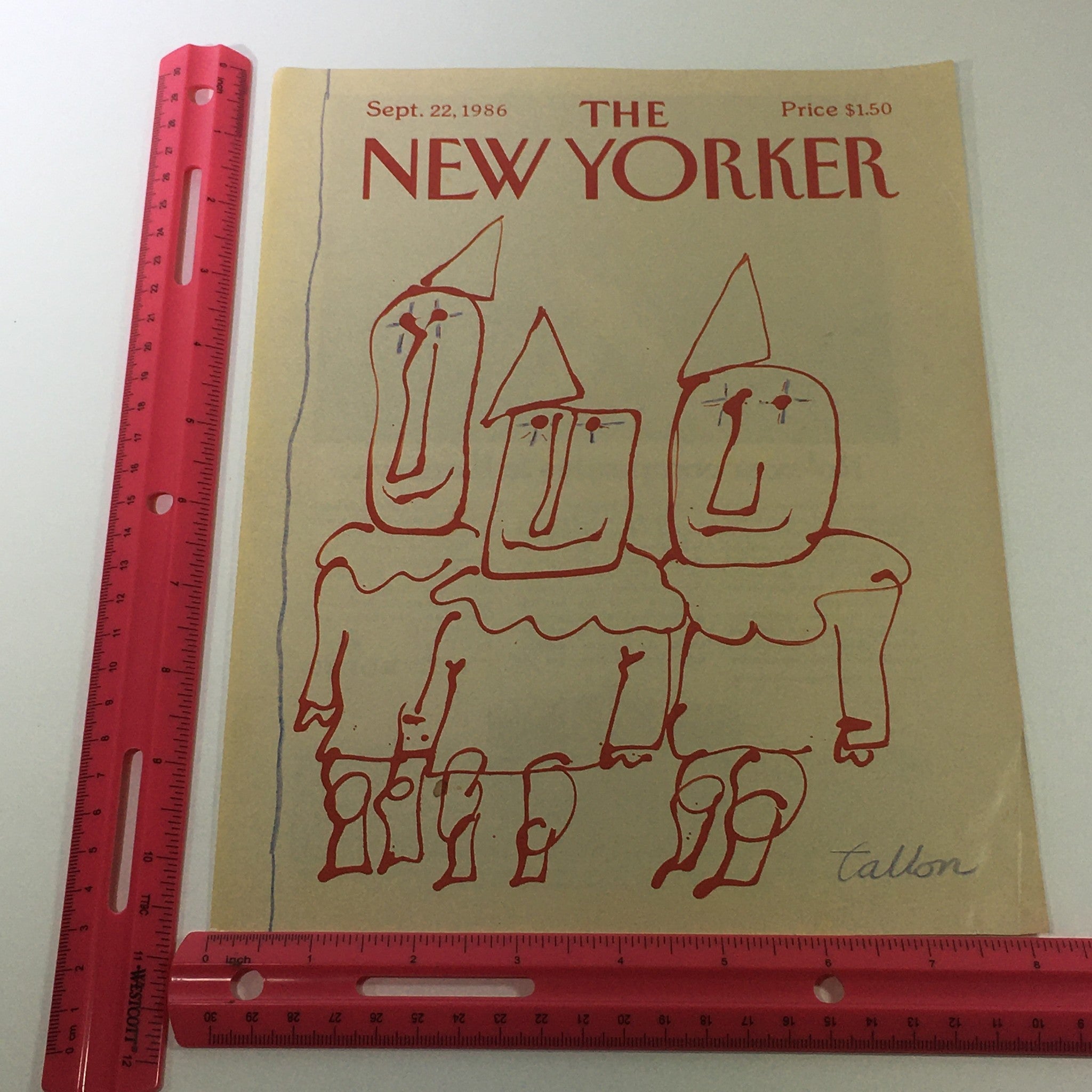 COVER ONLY - The New Yorker Magazine September 22 1986 - Robert Tallon