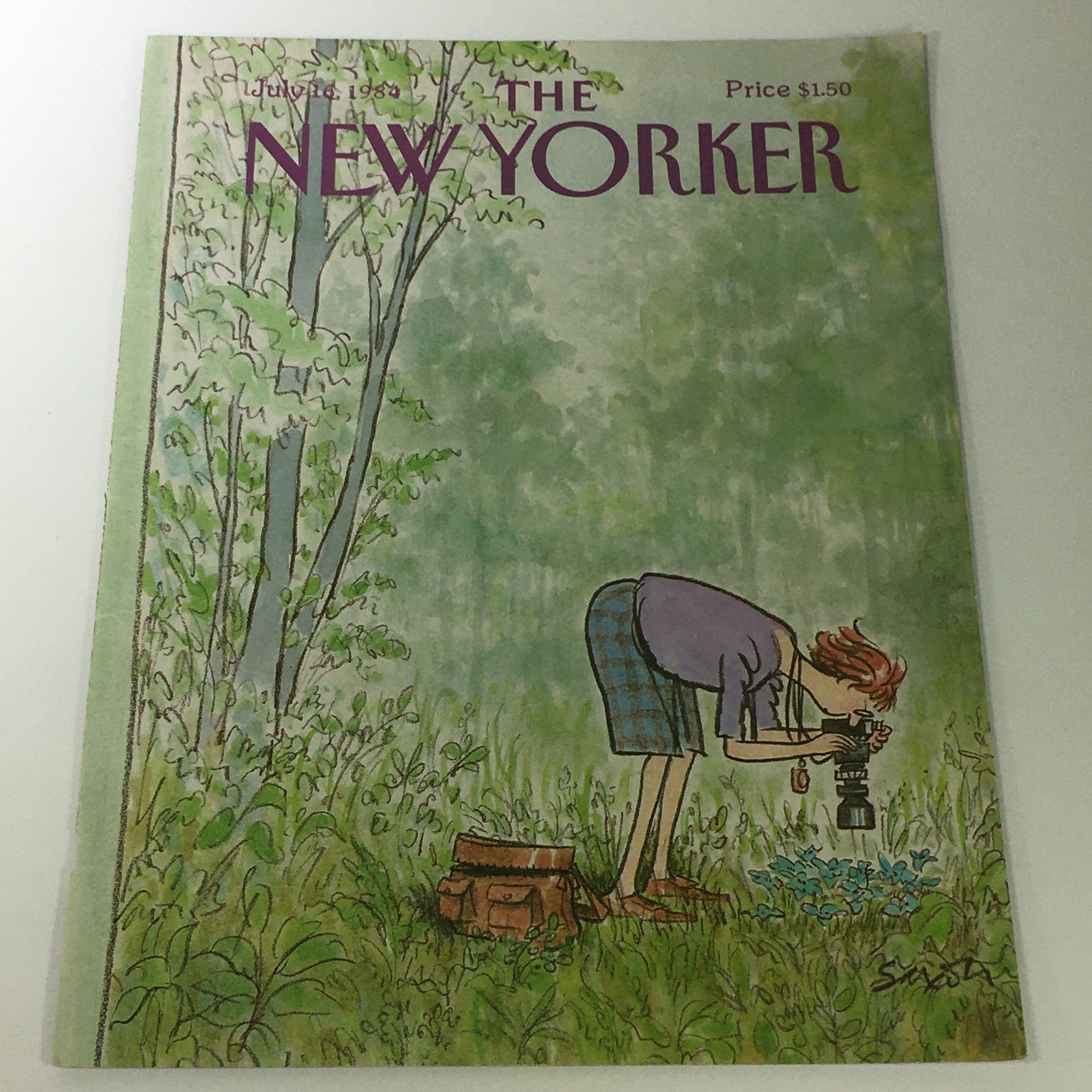 COVER ONLY - The New Yorker Magazine July 16 1984 - Charles Saxton