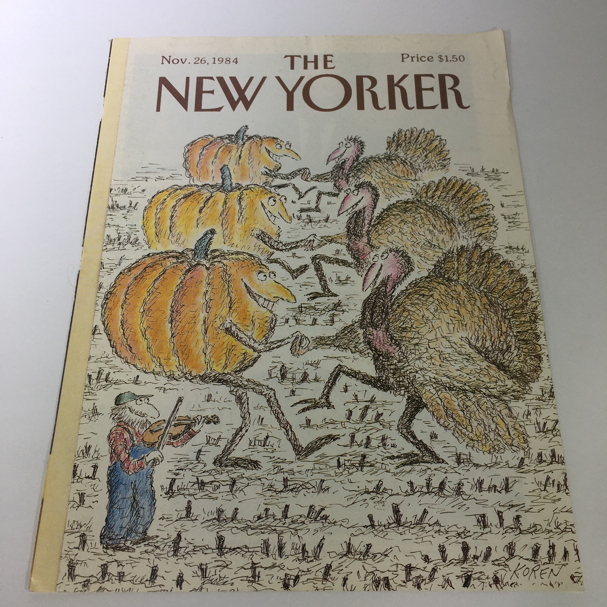 COVER ONLY - The New Yorker Magazine November 26 1984 - Ed Koren