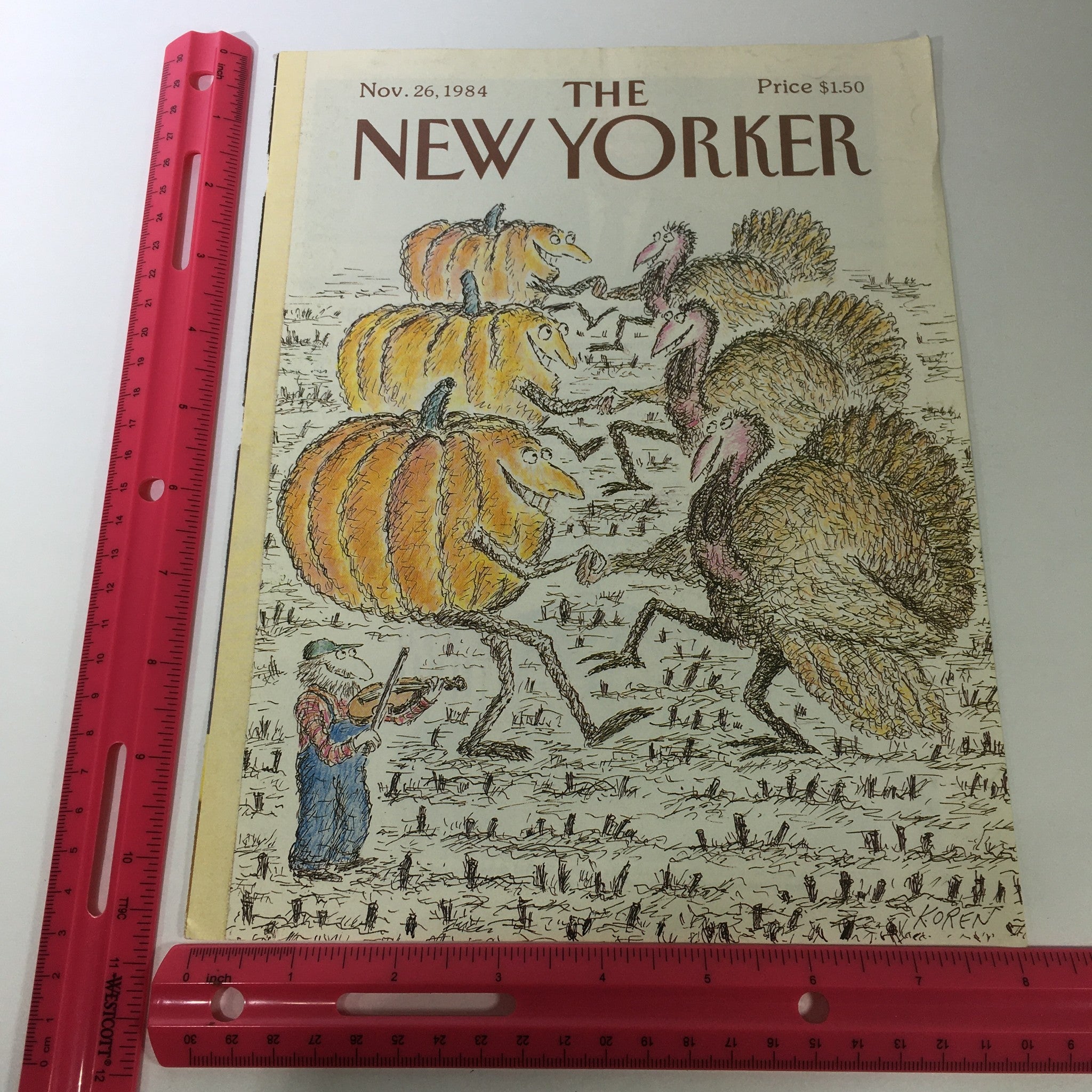 COVER ONLY - The New Yorker Magazine November 26 1984 - Ed Koren