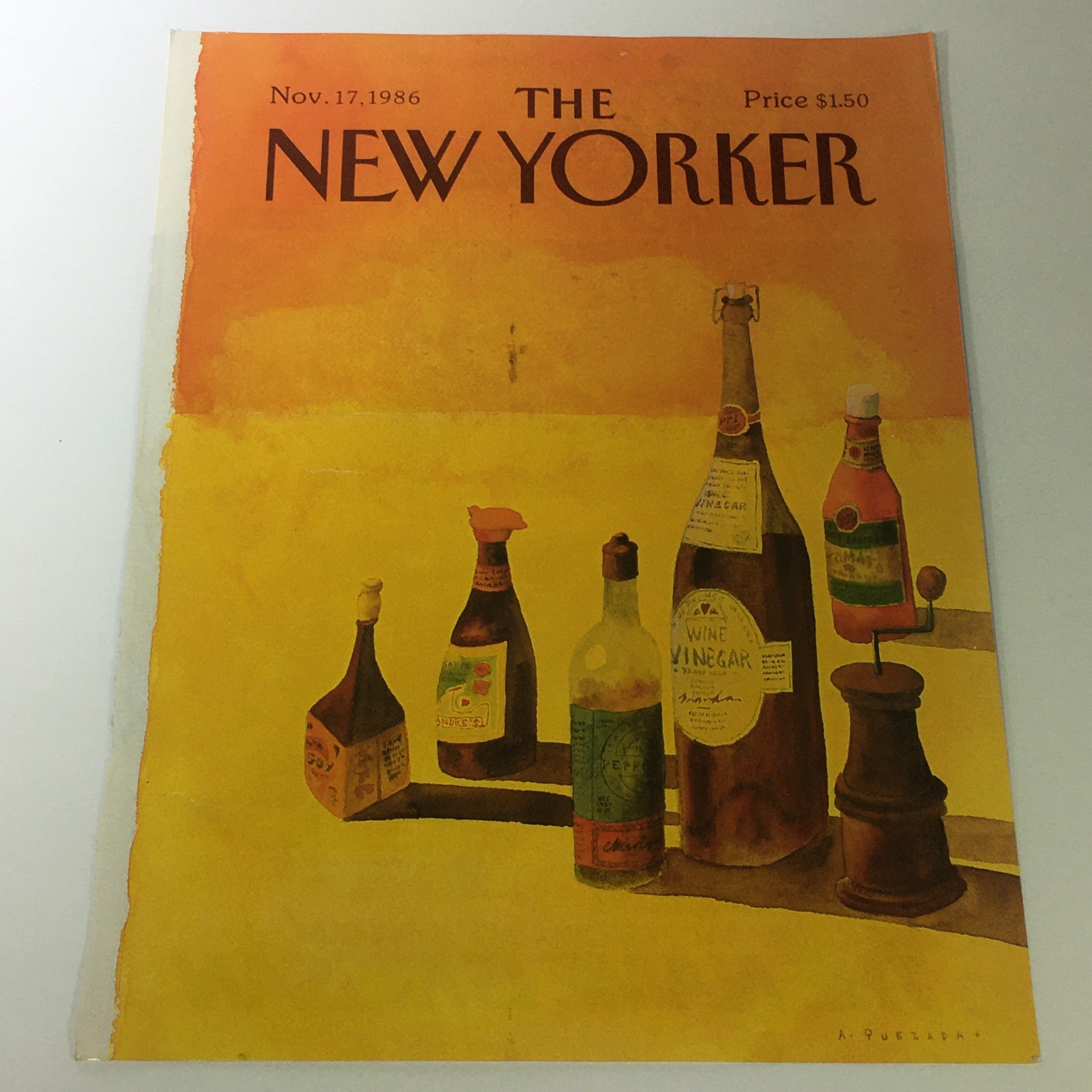 COVER ONLY - The New Yorker Magazine November 17 1986 - Abel Quezada