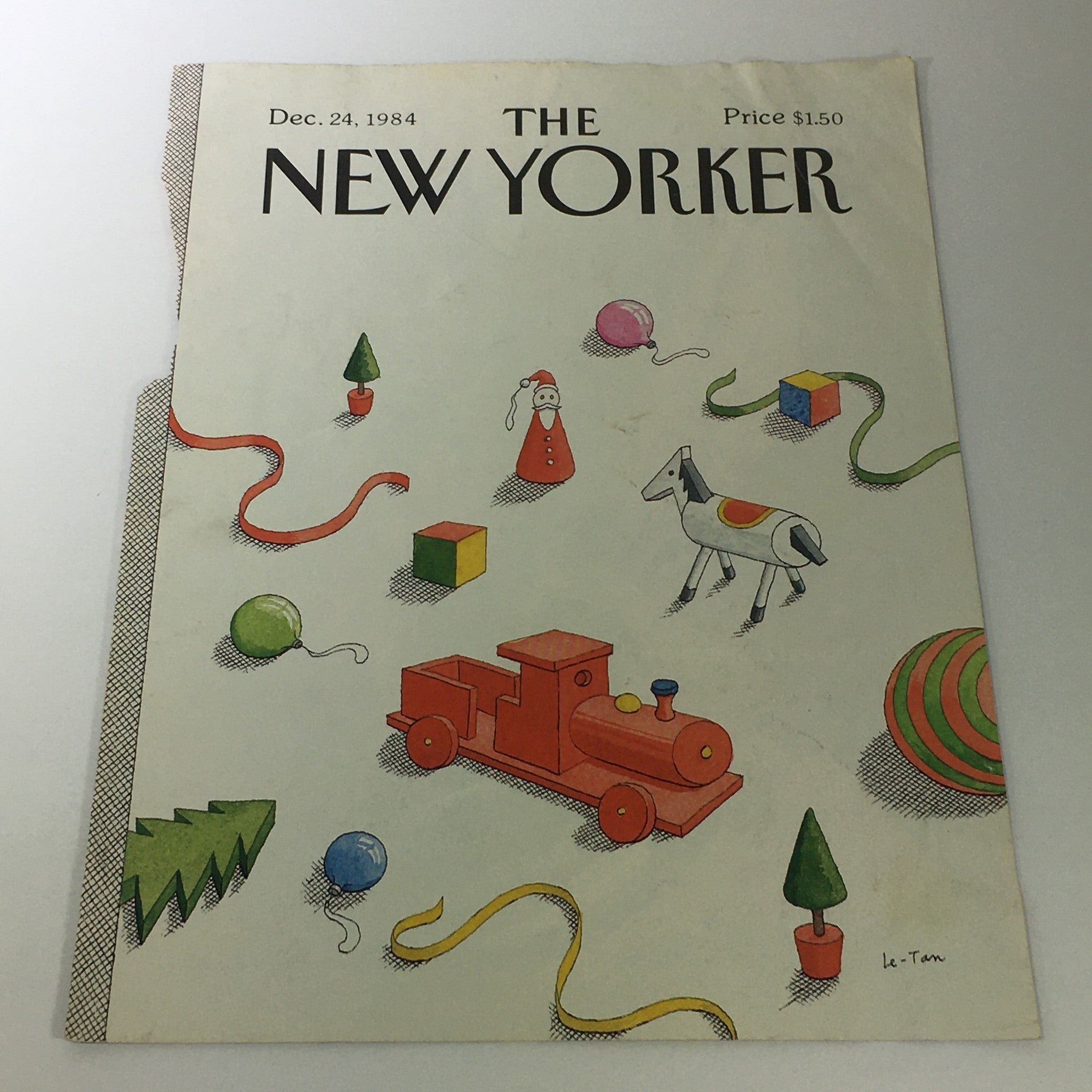 COVER ONLY - The New Yorker Magazine December 24 1984 - Pierre Le-Tan