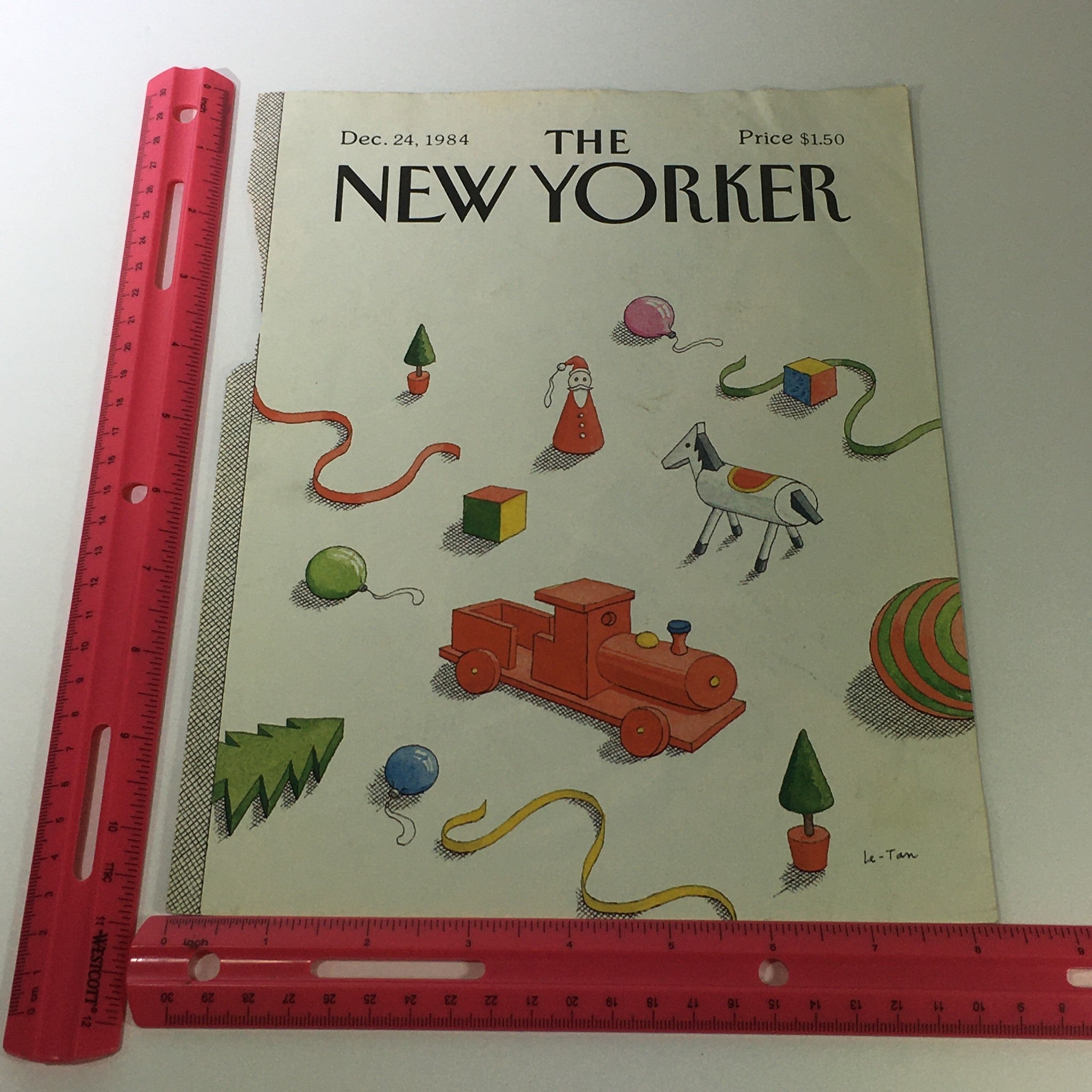 COVER ONLY - The New Yorker Magazine December 24 1984 - Pierre Le-Tan