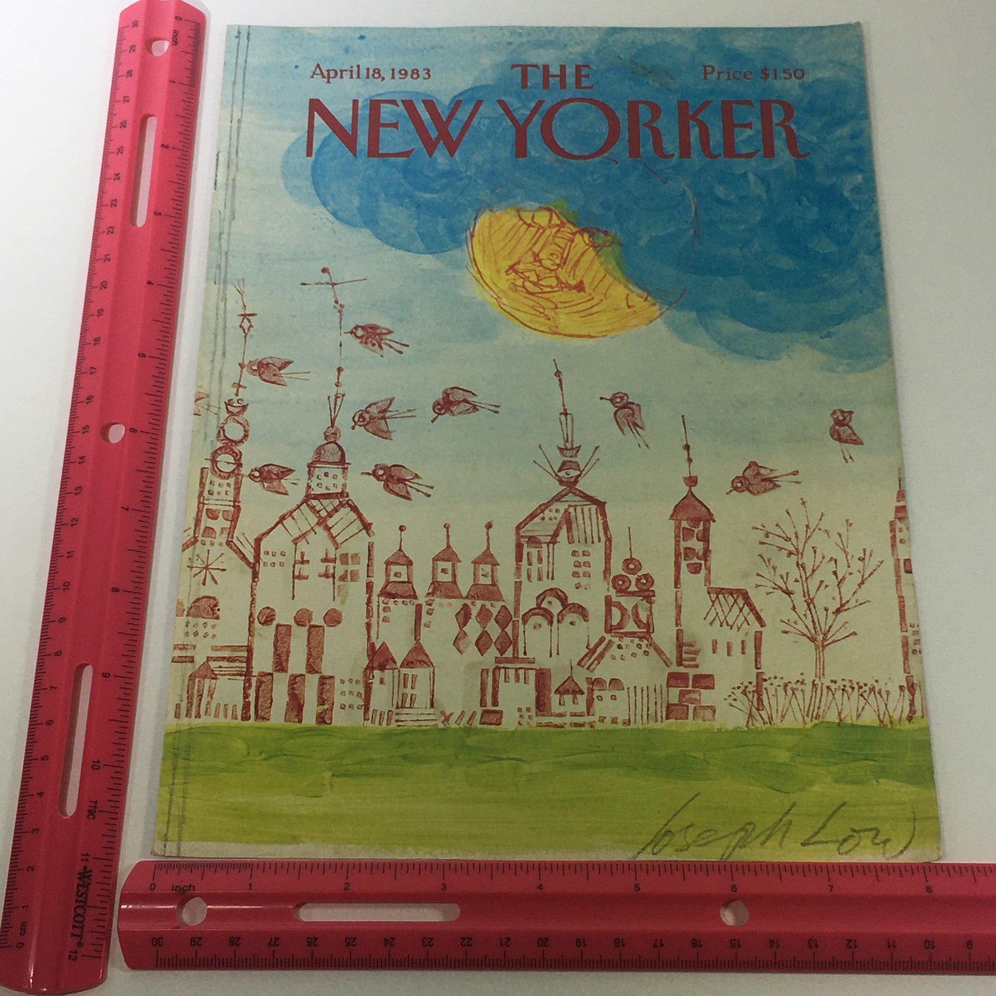 COVER ONLY - The New Yorker Magazine April 18 1983 - Joseph Low