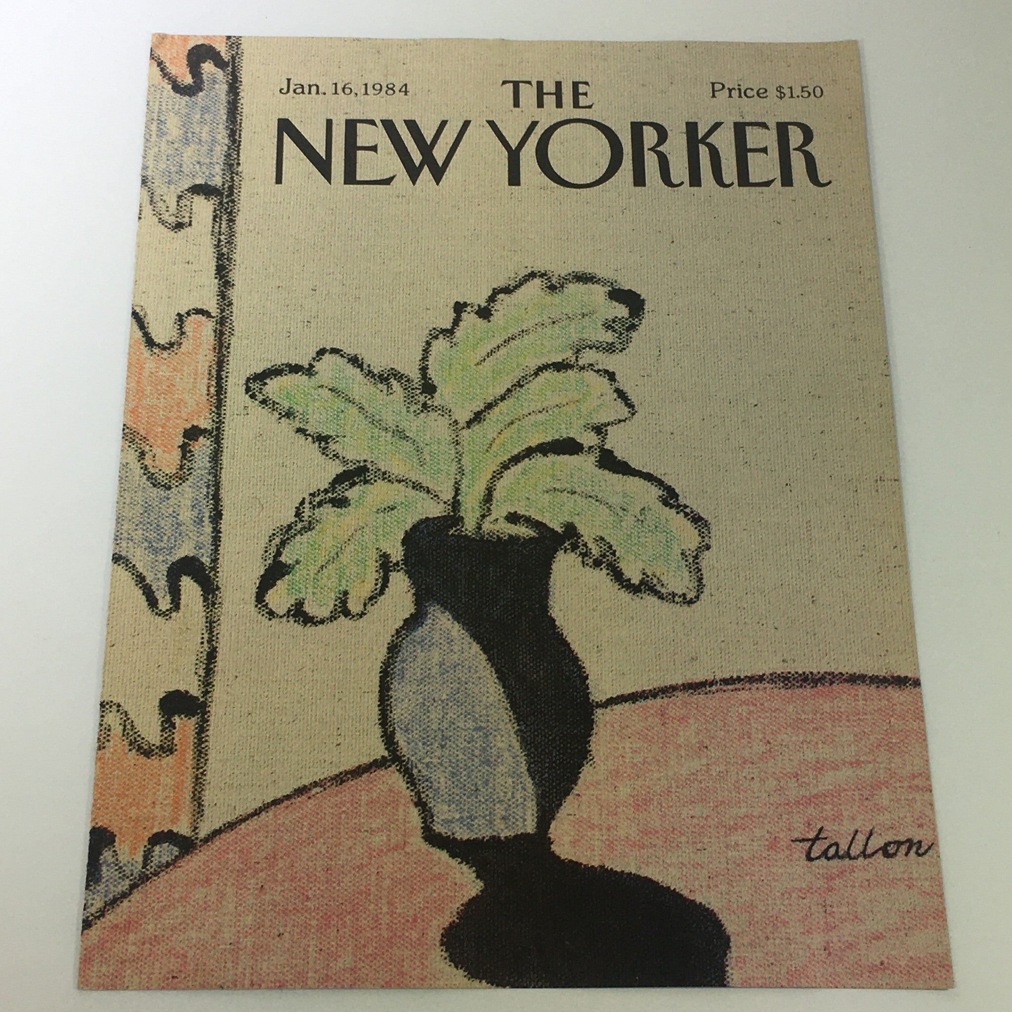 COVER ONLY - The New Yorker Magazine January 16 1984 - Robert Tallon