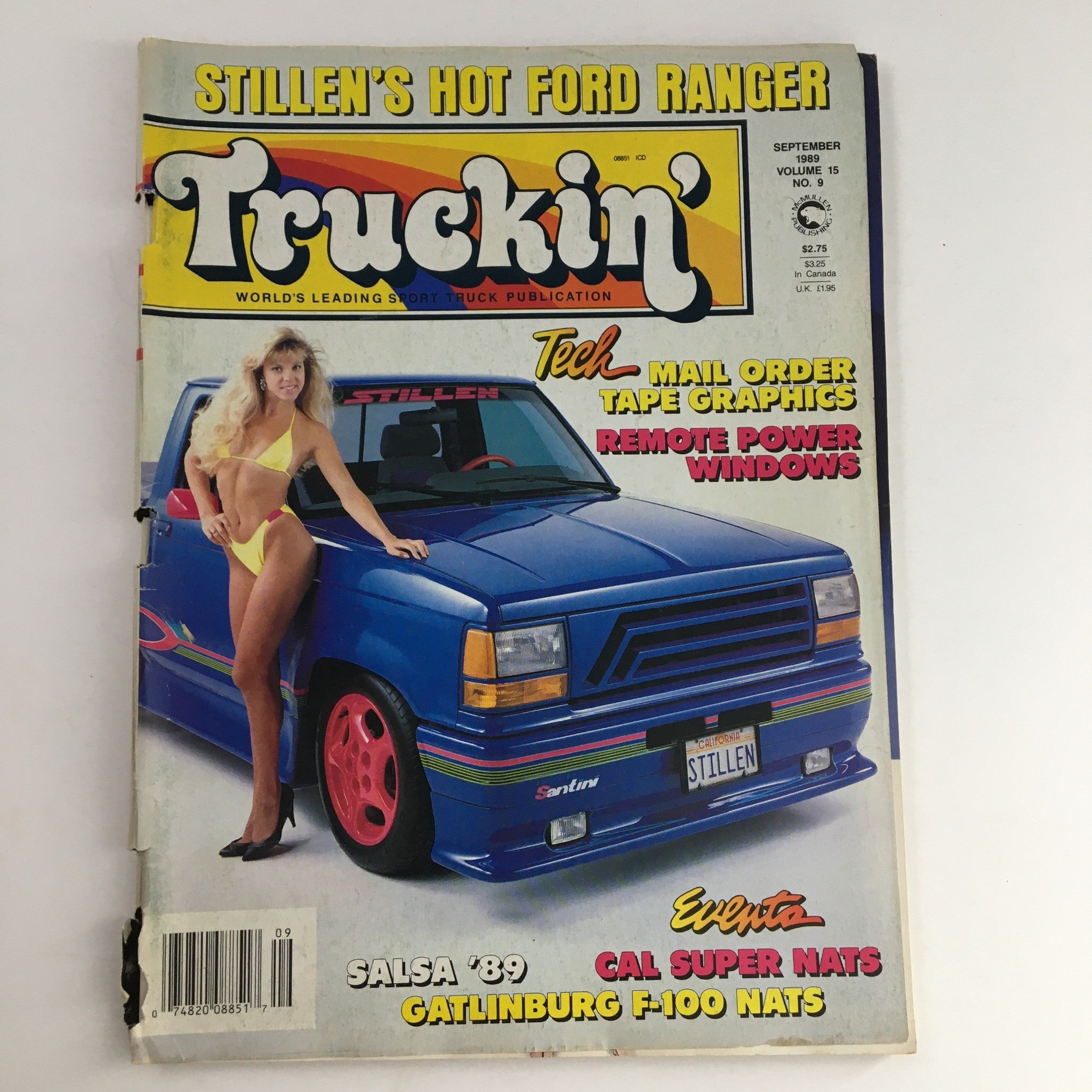 Truckin' Magazine September 1989 Remote Power Window, Hot Ford Ranger, No Label